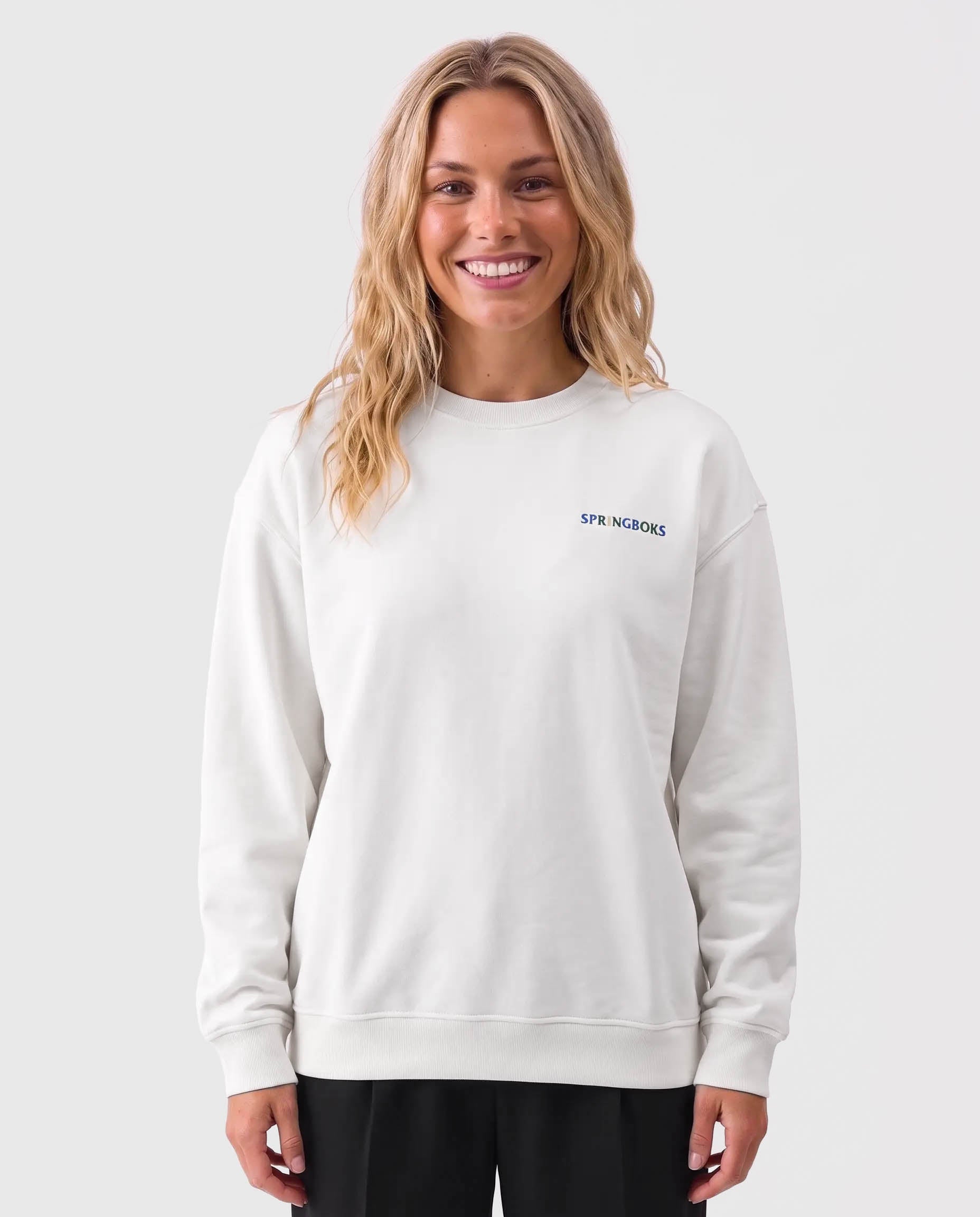 Springboks Styled up Crew Sweat-White