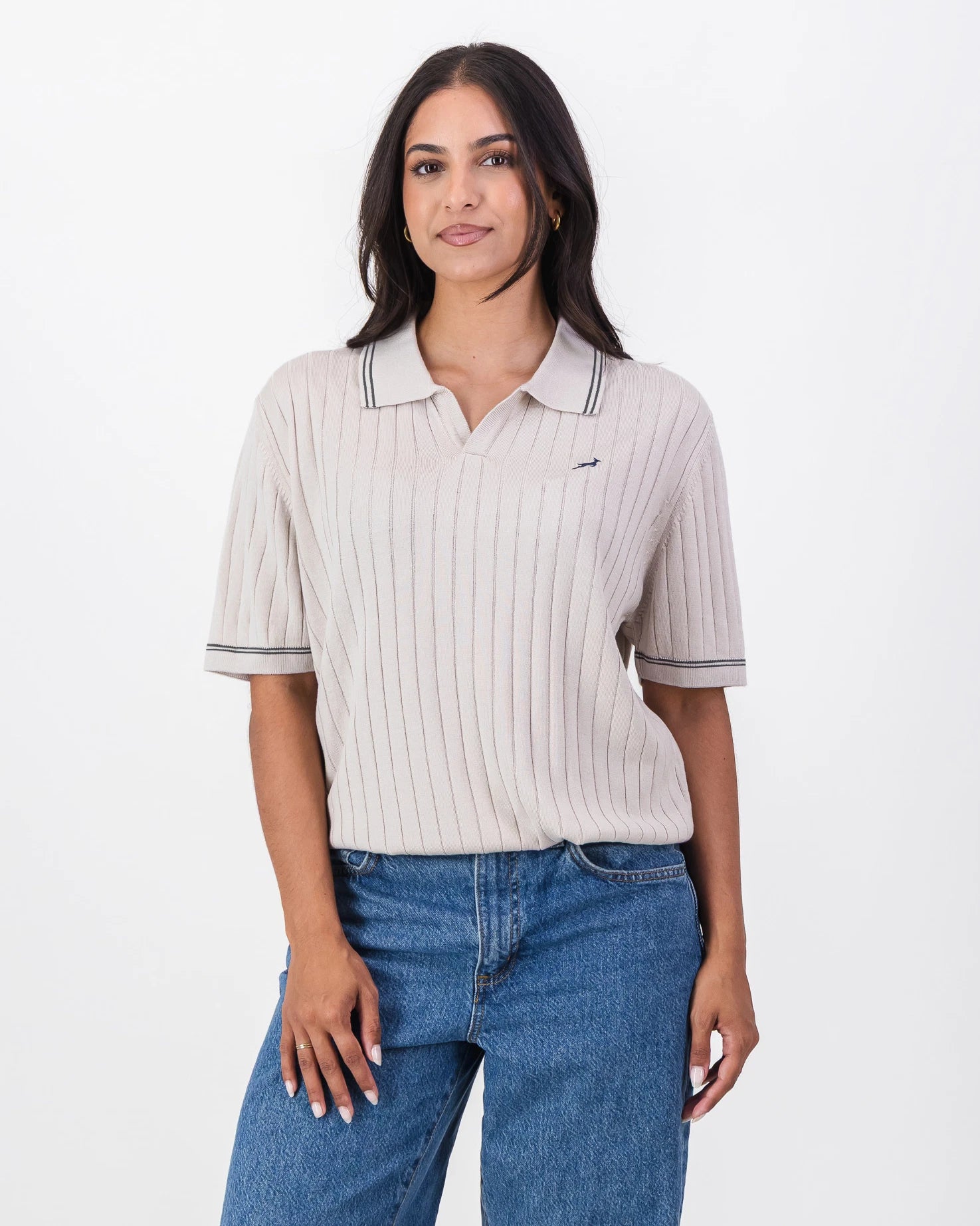 Springboks V Tipped Ribbed Knit SS Polo