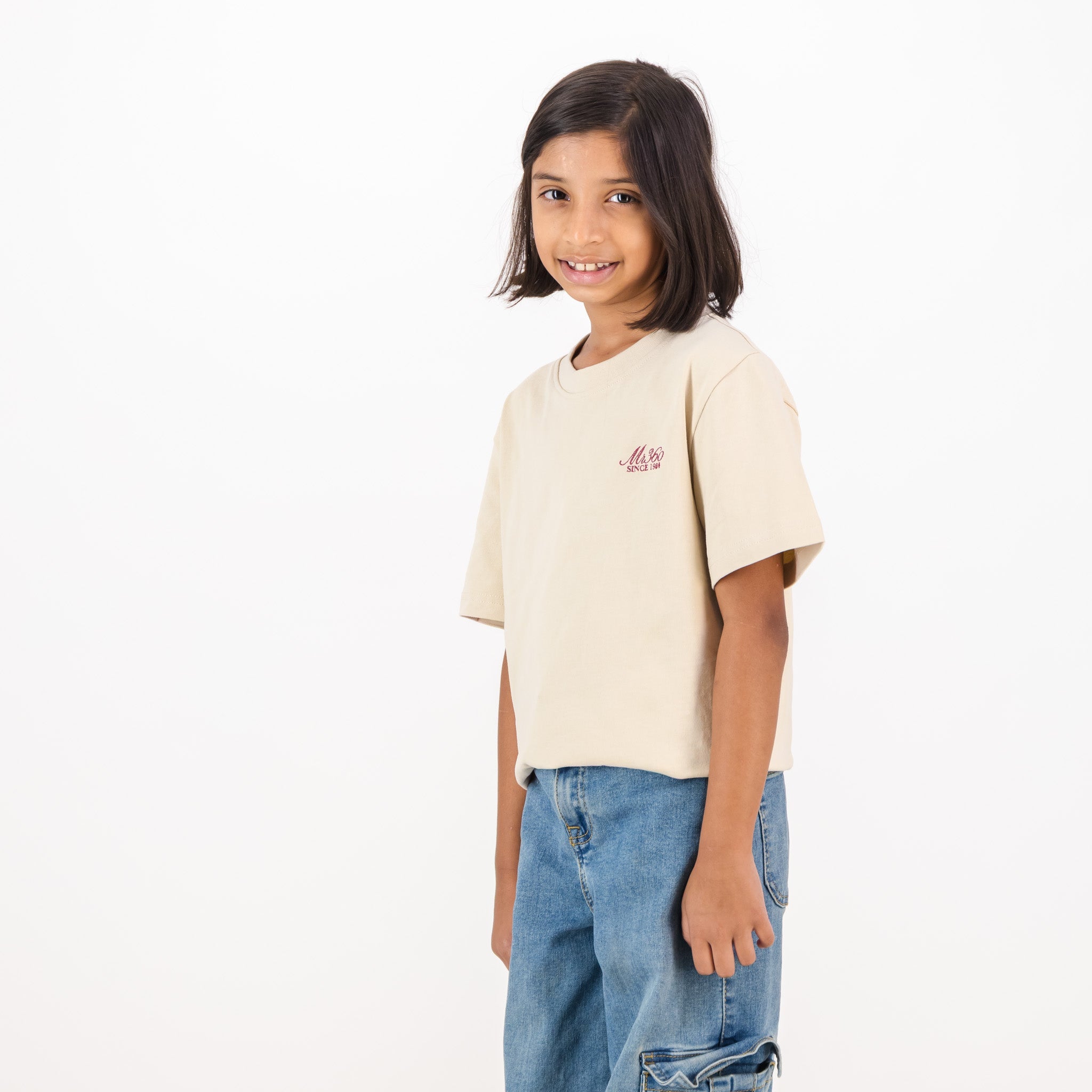 AB de Villiers 360 Back Graphic Kids Crew T-Shirt Ivory - Old School