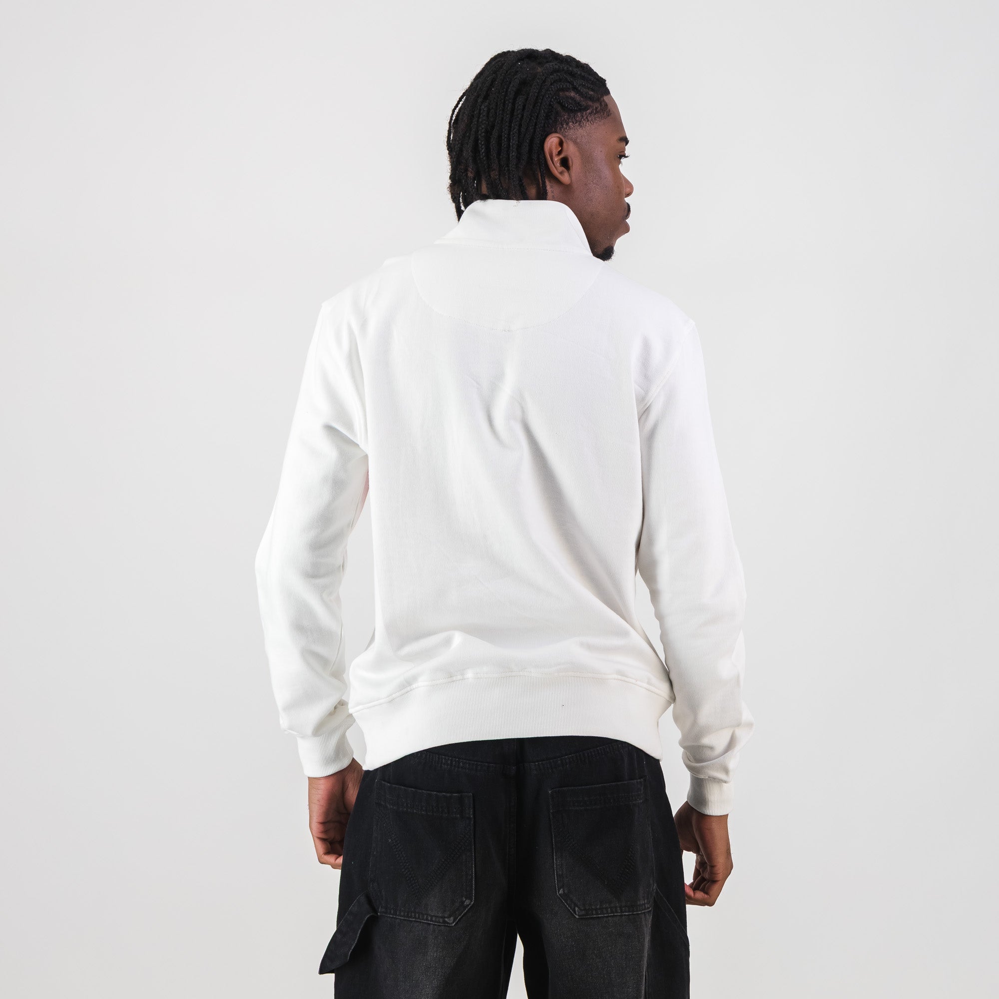 B2B Vodacom Quarter Zip Sweat White - Old School