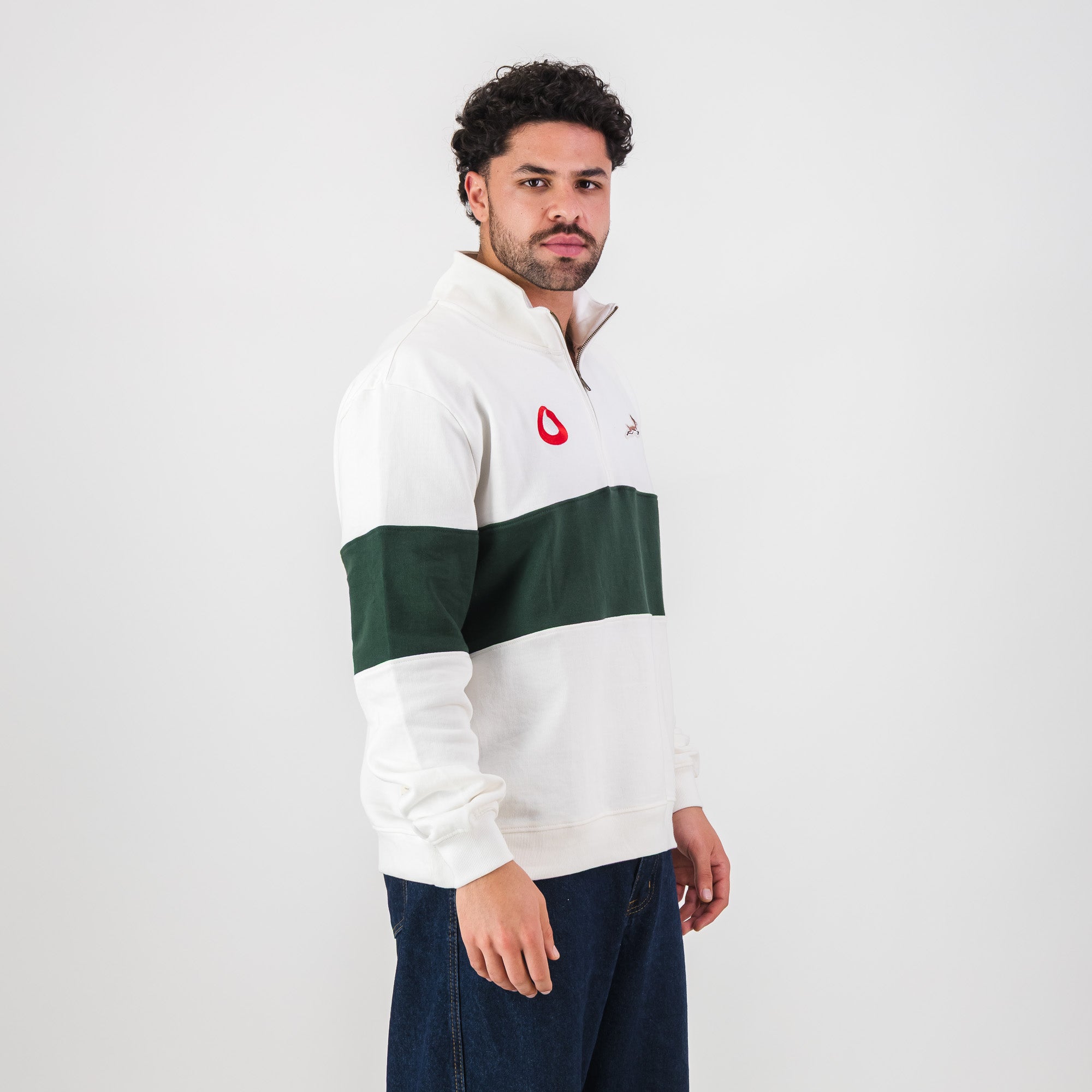 B2B Vodacom SB Classic Hoop Quarter Zip - Cloud Dancer - Old School