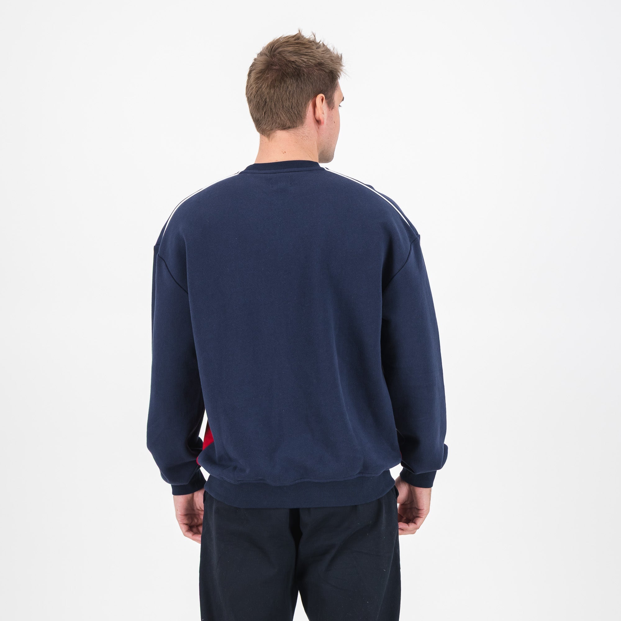 Barcelona FC colour block Crew Sweat - Navy - Old School