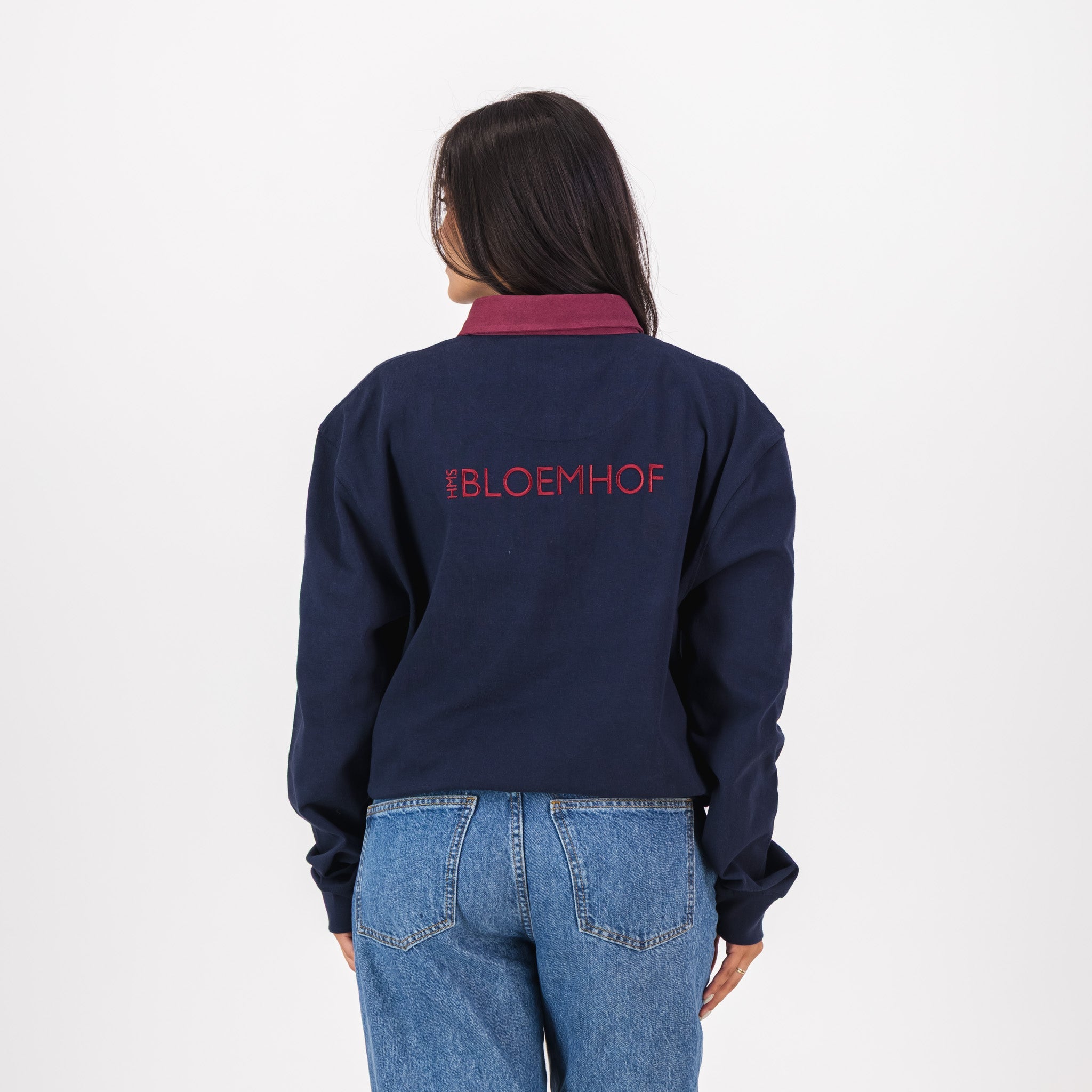 Bloemhof Girls High School LS Rugby Jersey - Navy - Old School