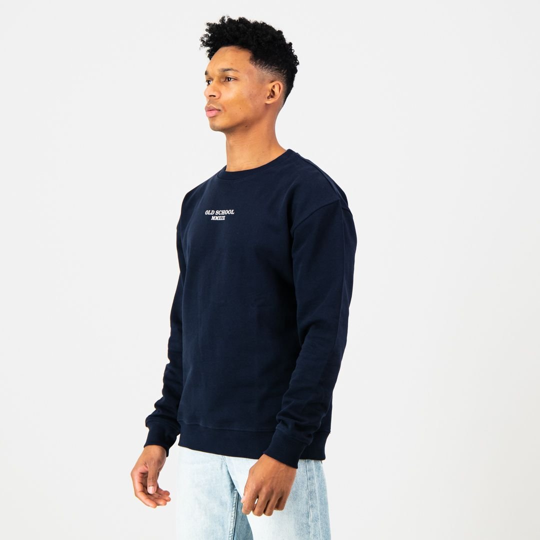 Classic Old School Crew Neck Sweat - Navy - Old School