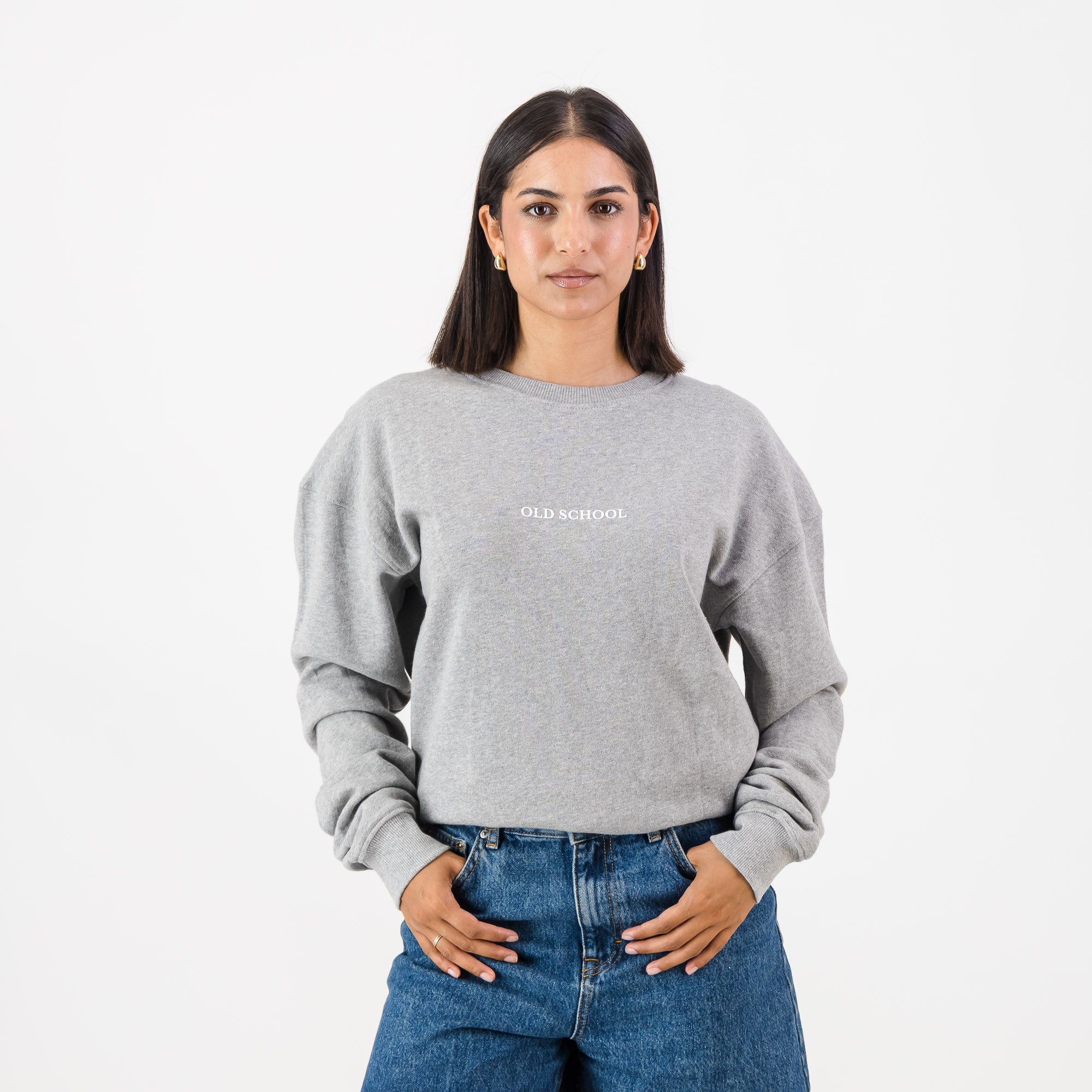 CLASSIC OLD SCHOOL CREW SWEAT - Grey Melange - Old School