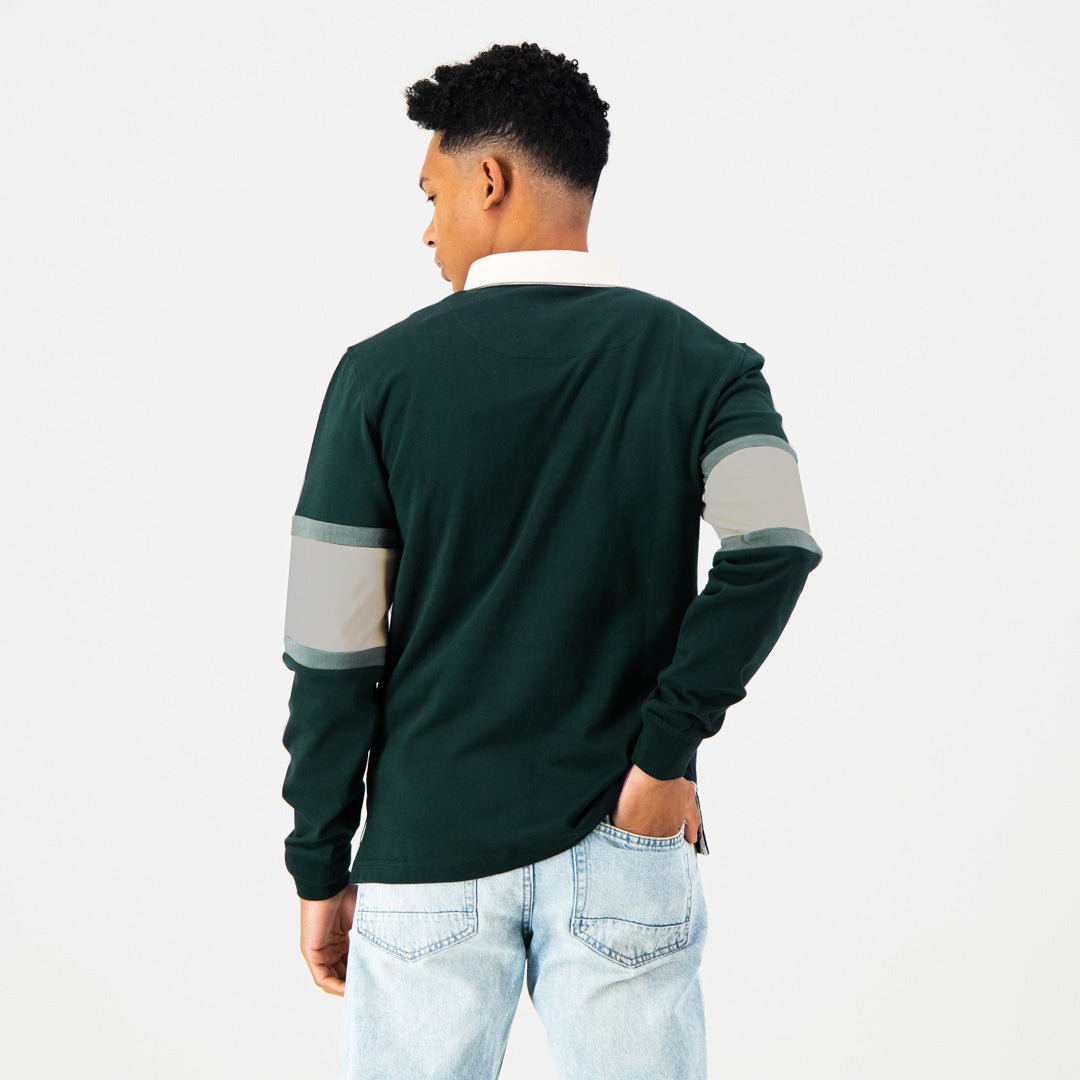 Colour Block Long Sleeve Gentlemen's Jersey - OS Green - Old School