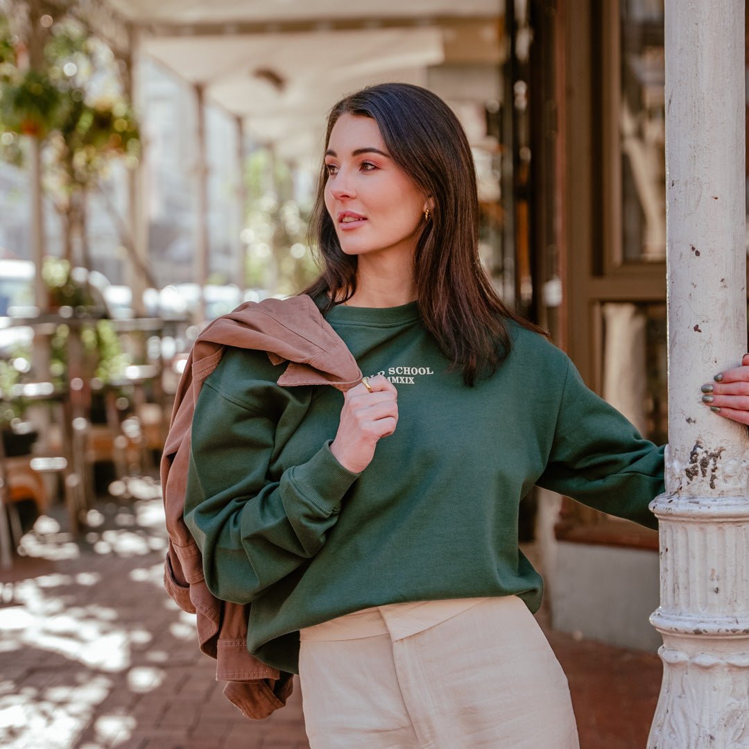 Crew Neck - Green - Old School