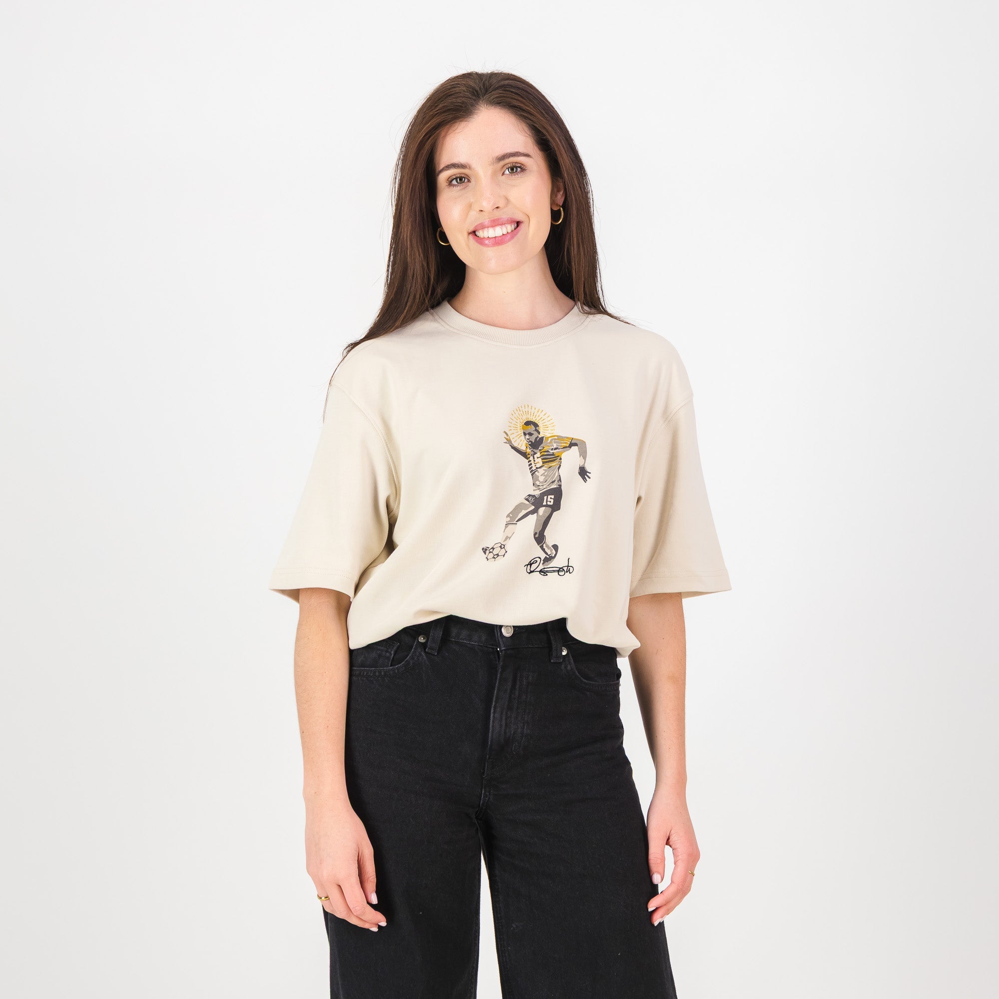 Doctor Khumalo Boxy Crew Tee - Ivory - Old School