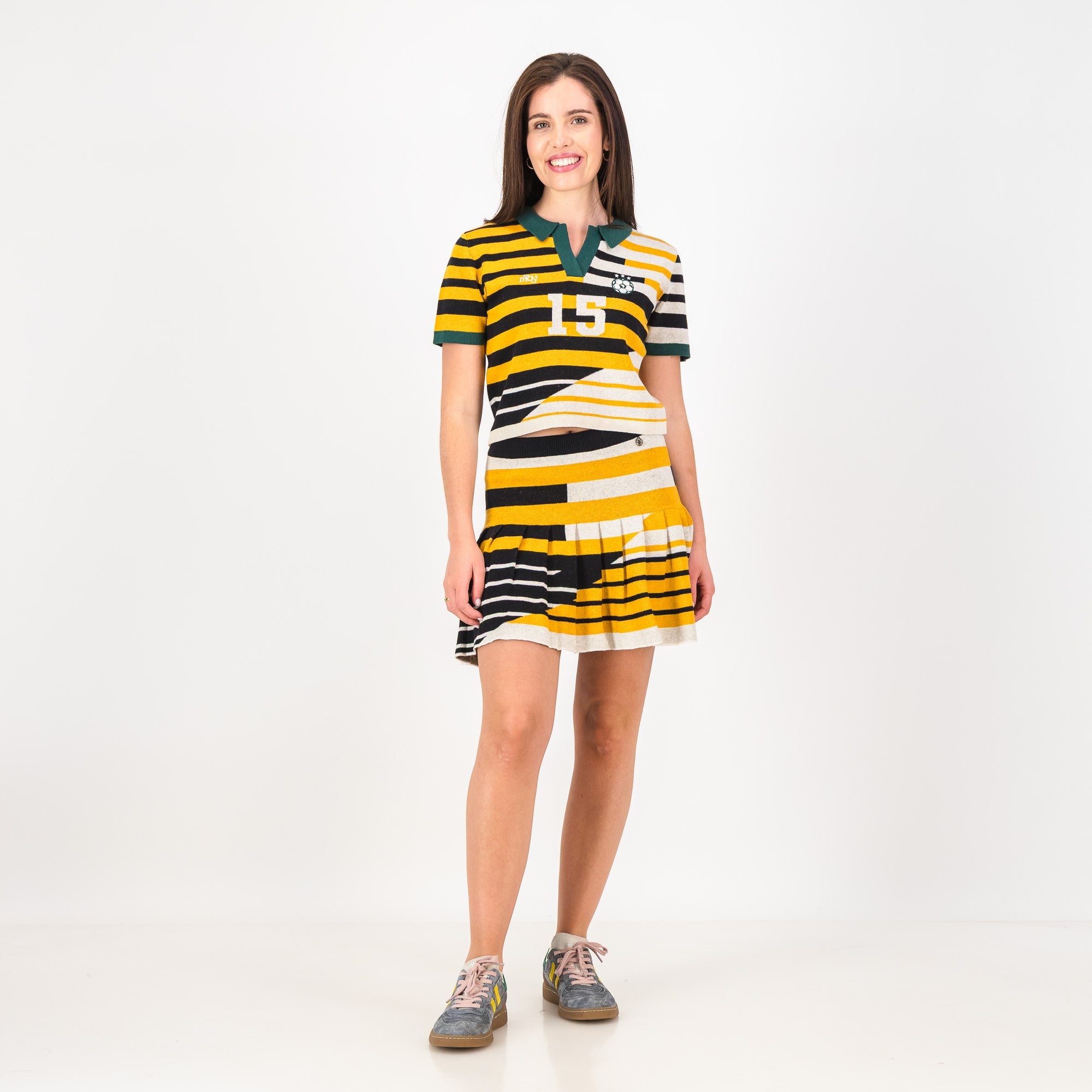 Doctor Khumalo Pleated Knit Mini Skirt - Ivory - Old School