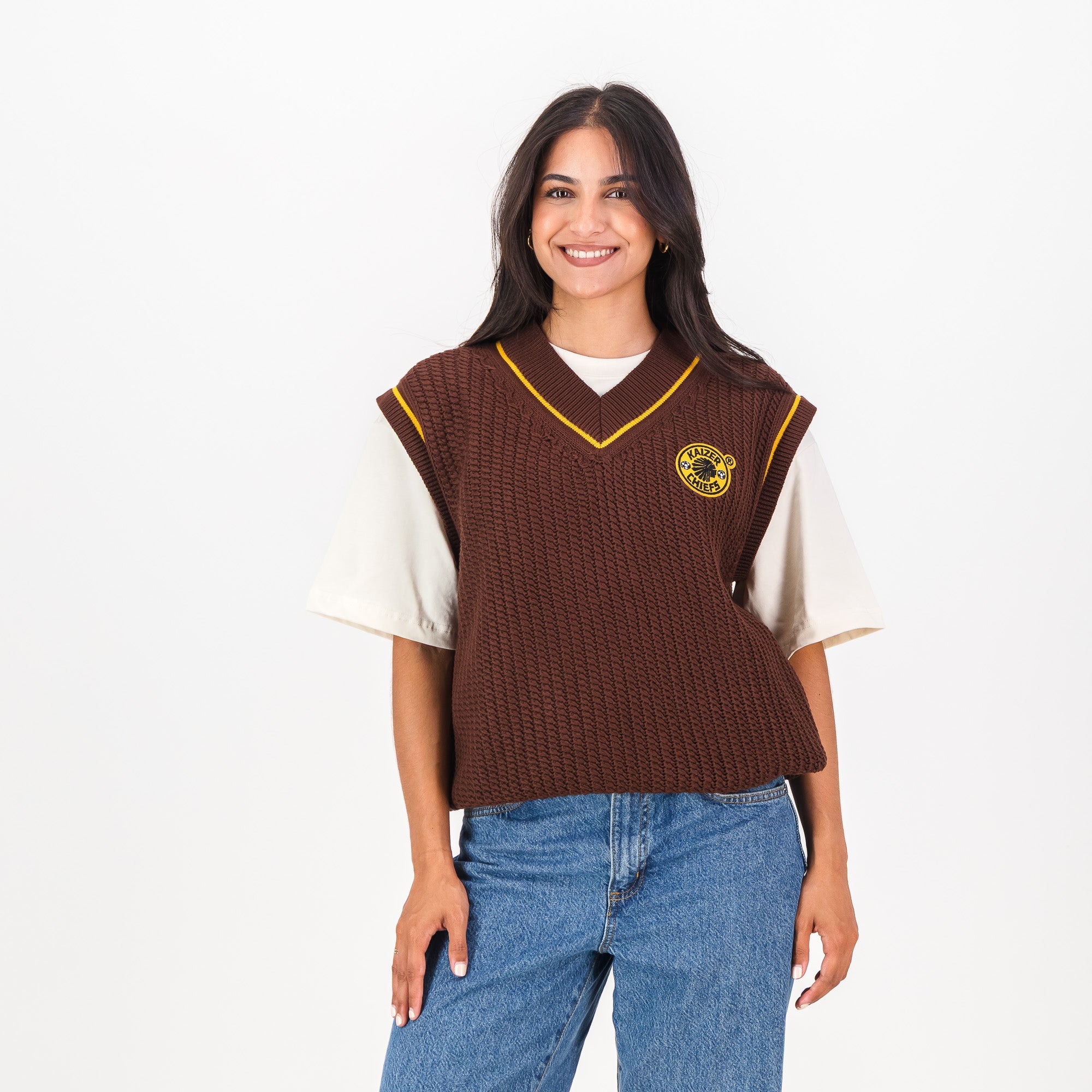 Kaizer Chiefs Heritage Crochet Vest - Chocolate - Old School