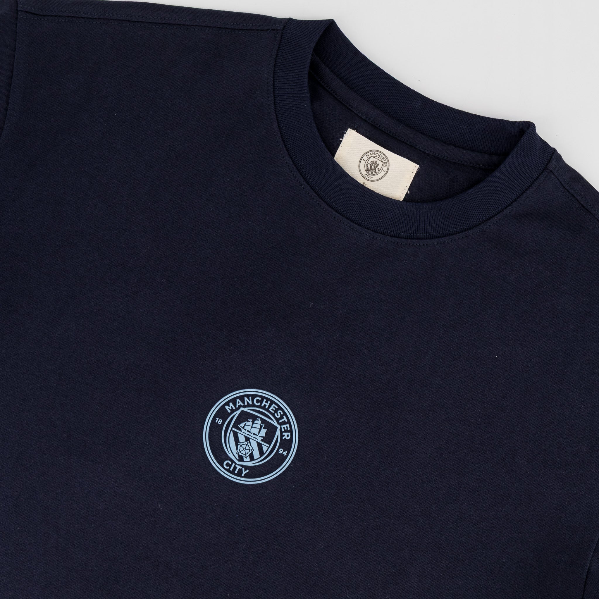 Manchester City Electric Crest Boxy Tee - Navy - Old School