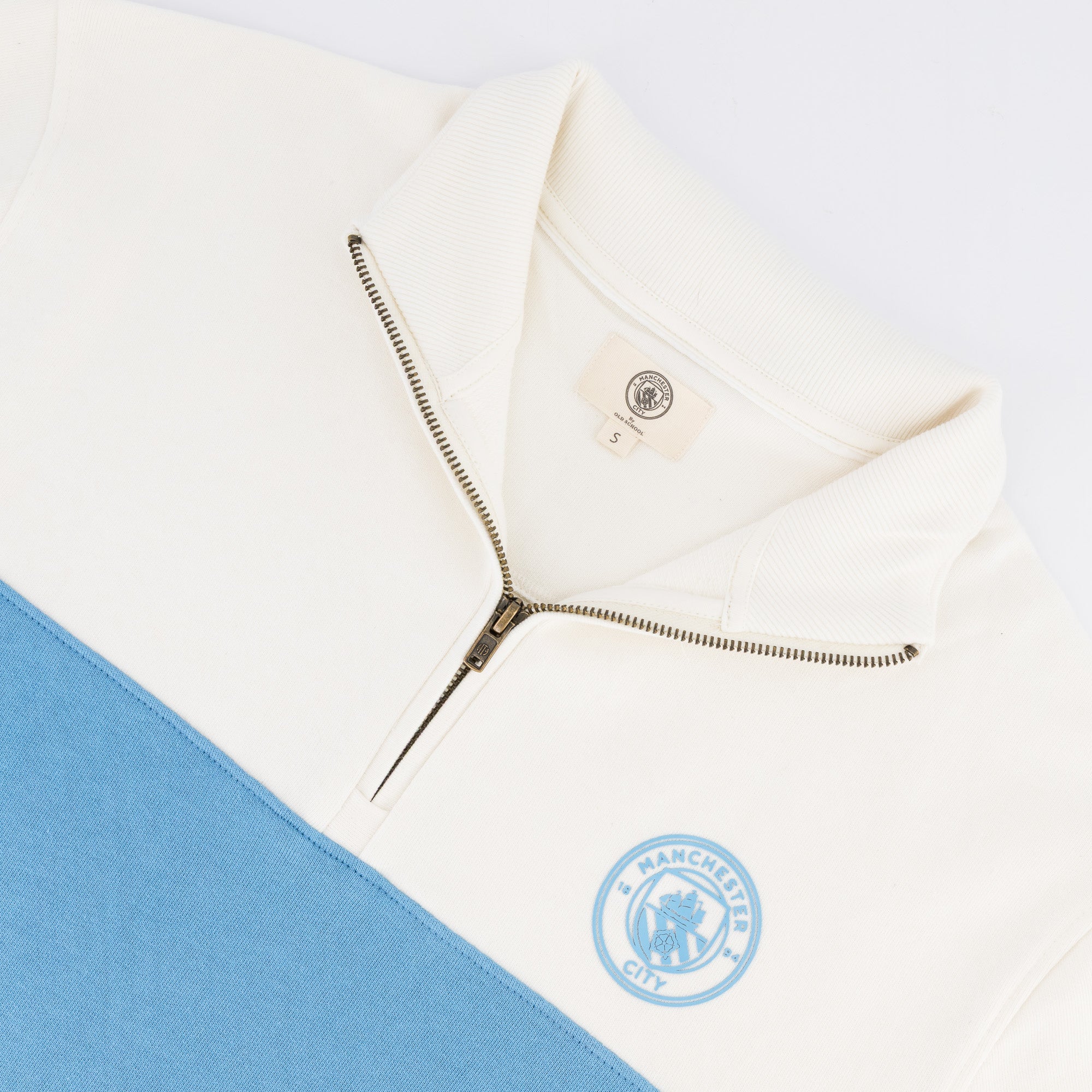 Manchester City Quarter Zip Sweat - Cloud Dancer - Old School