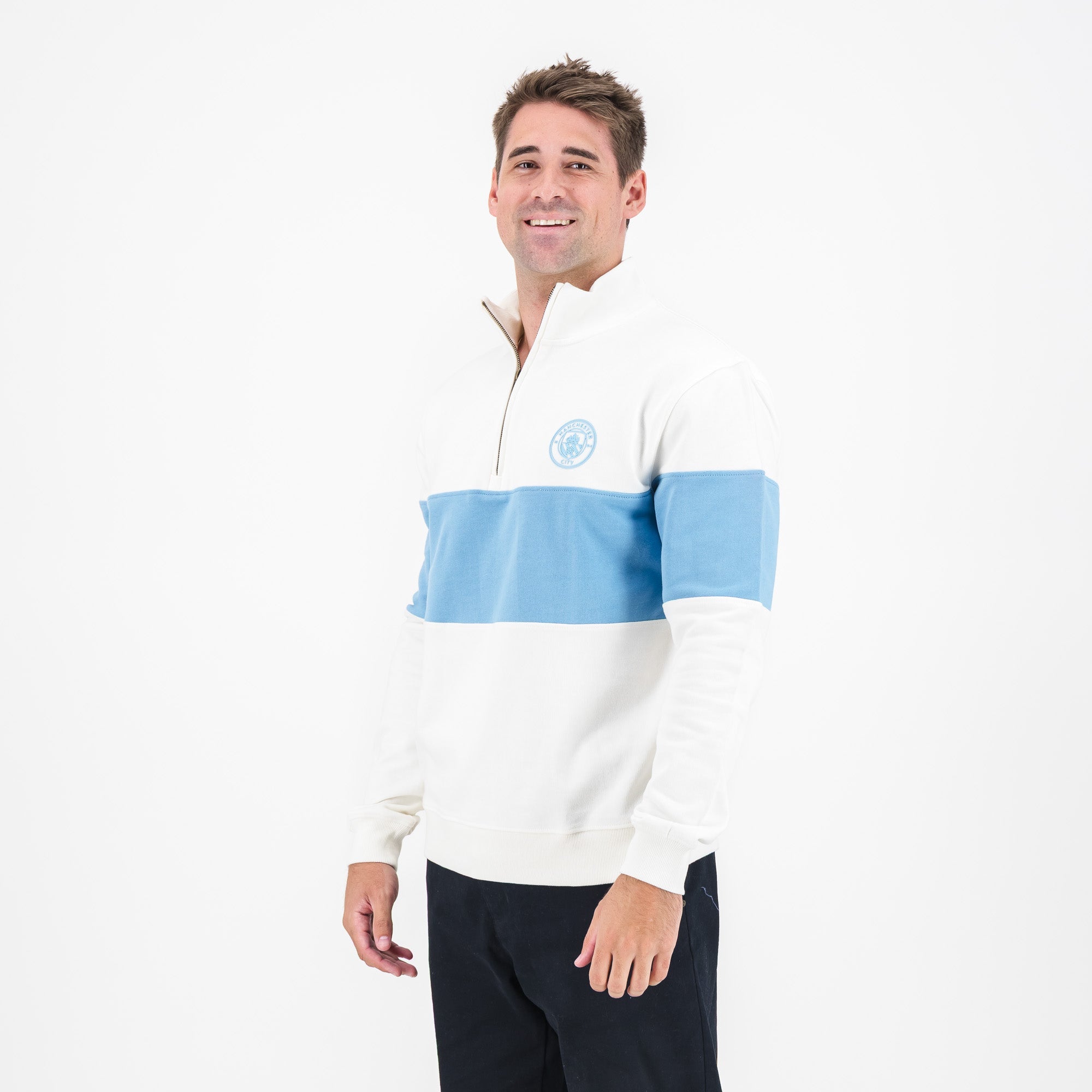 Manchester City Quarter Zip Sweat - Cloud Dancer - Old School