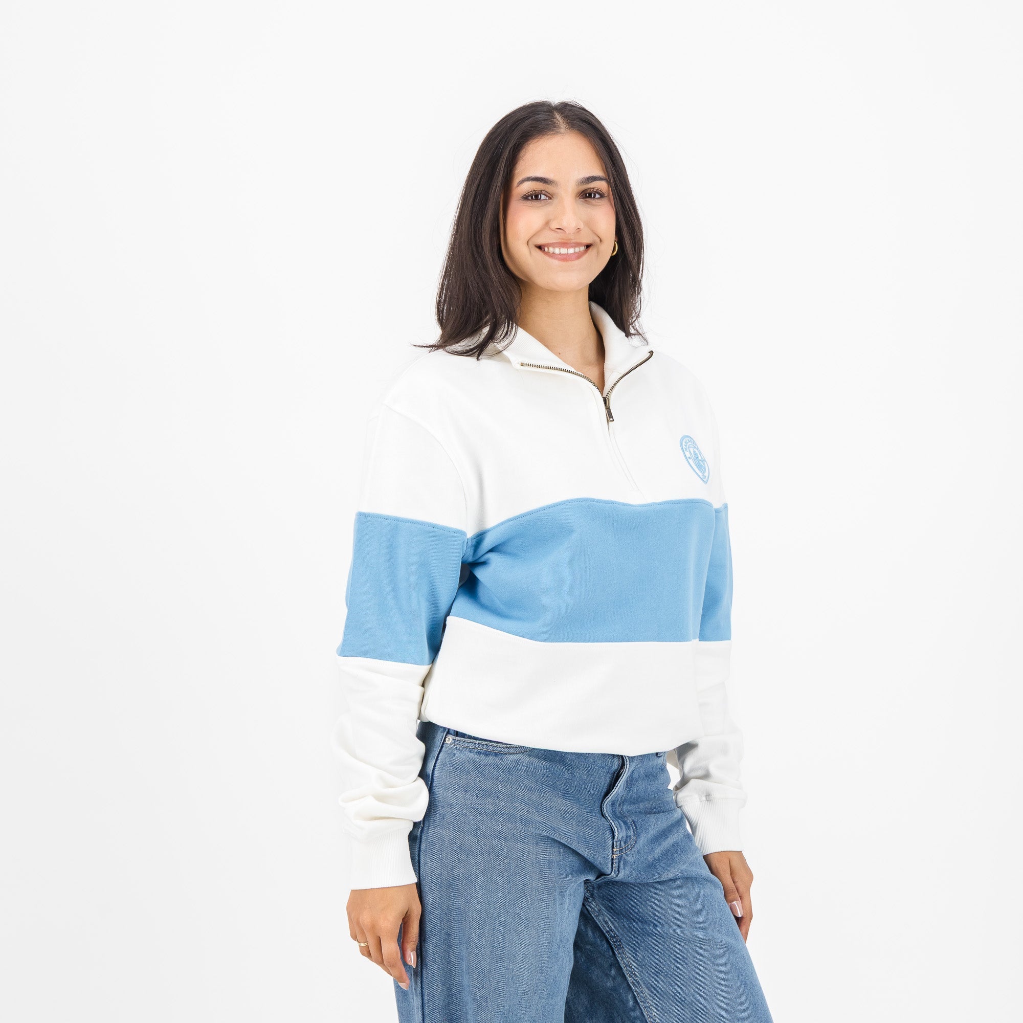 Manchester City Quarter Zip Sweat - Cloud Dancer - Old School