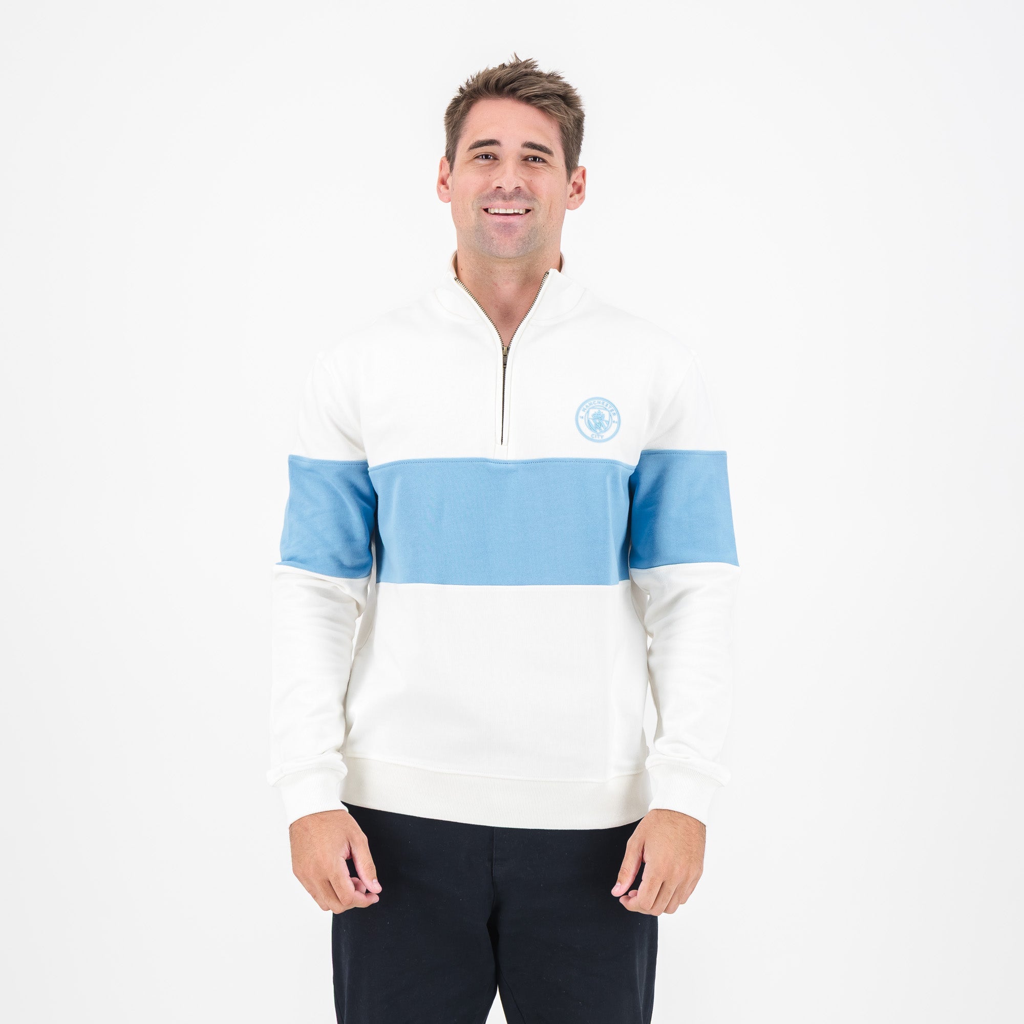 Manchester City Quarter Zip Sweat - Cloud Dancer - Old School