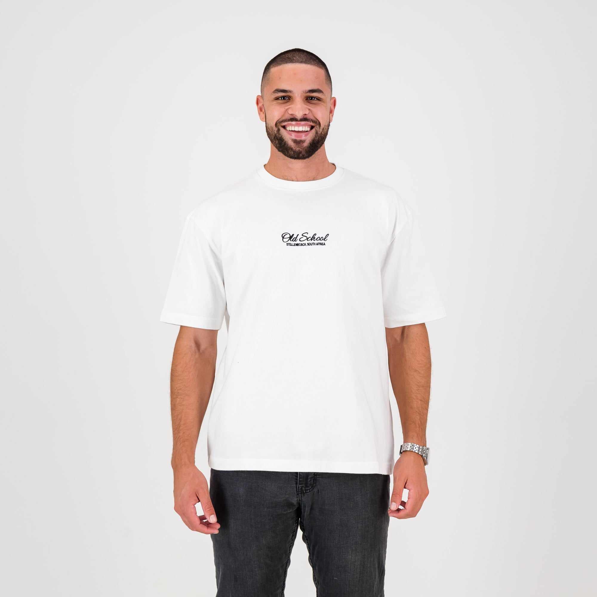 Old School Boxy Crew Tee - White - Old School