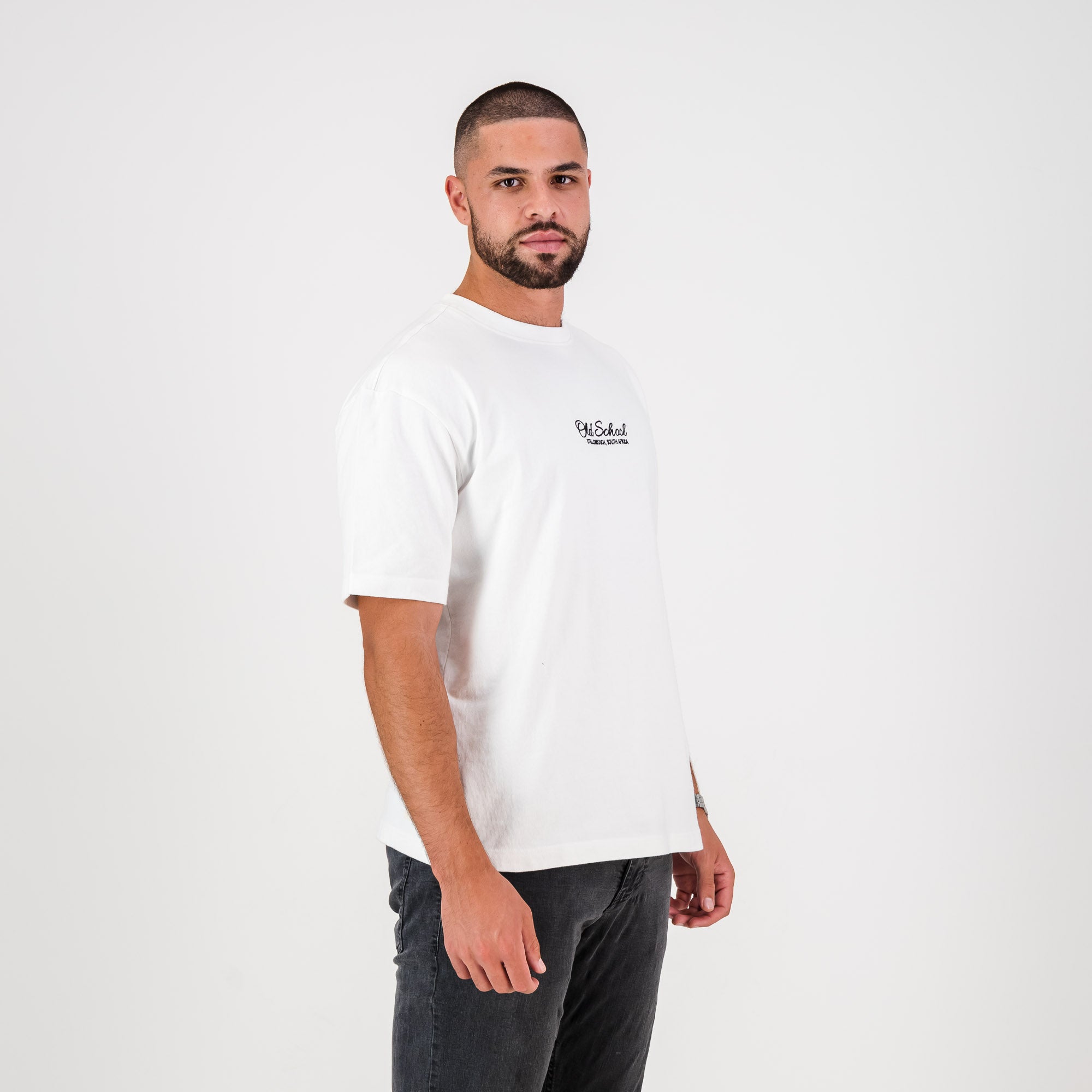 Old School Boxy Crew Tee - White - Old School