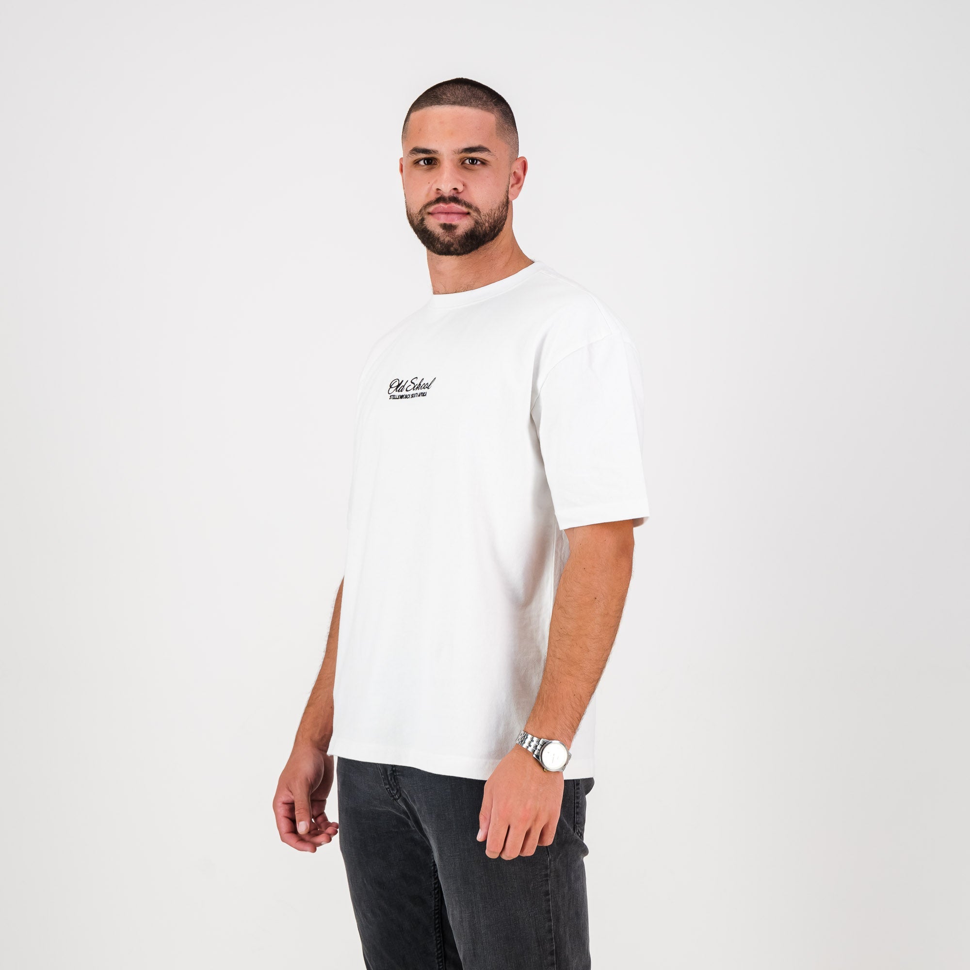 Old School Boxy Crew Tee - White - Old School