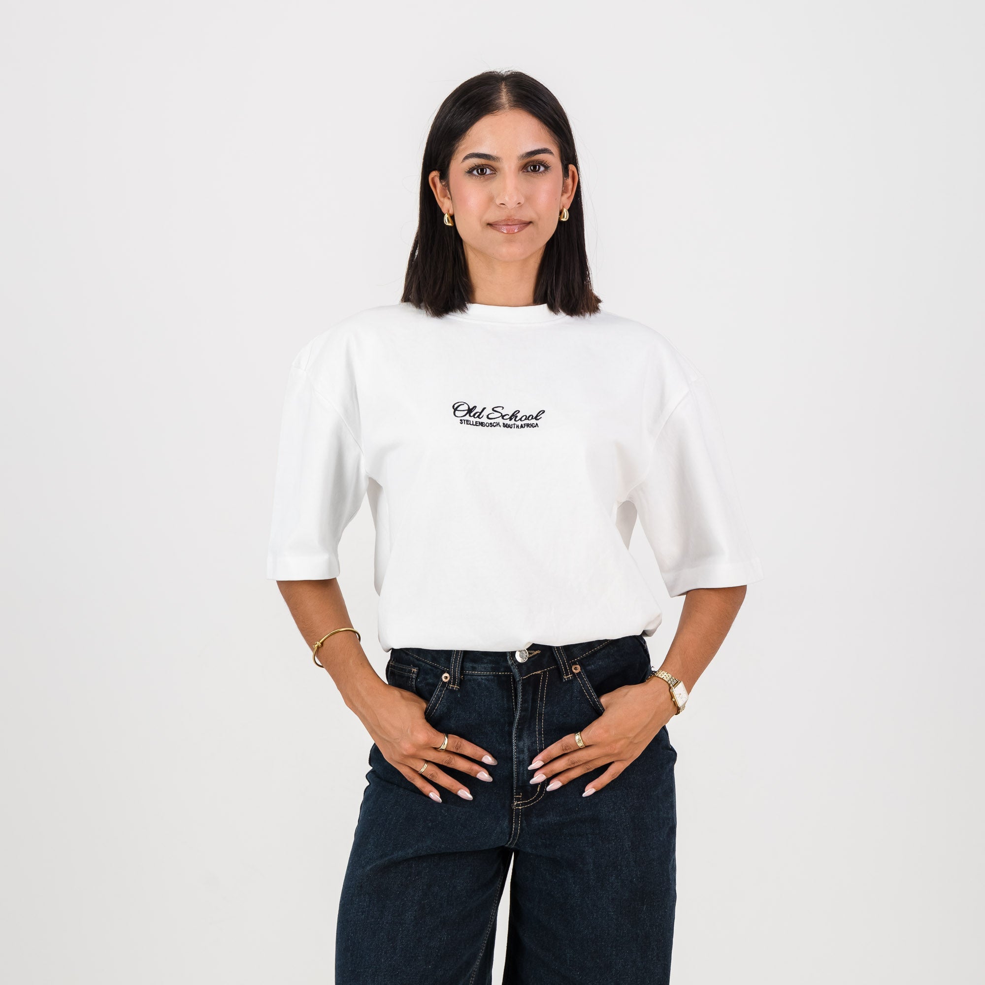 Old School Boxy Crew Tee - White - Old School