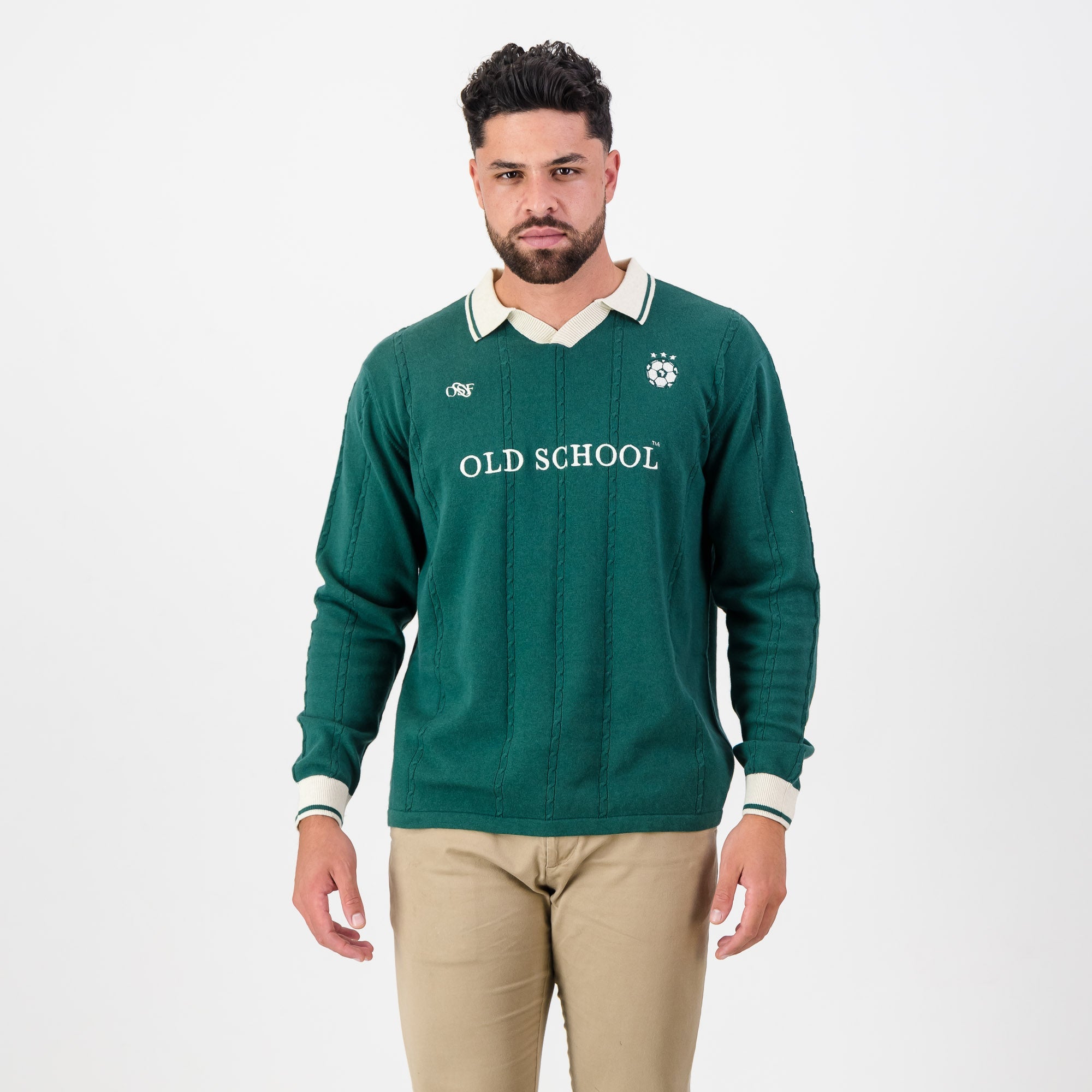 Old School Football LS Knit - OS Green - Old School
