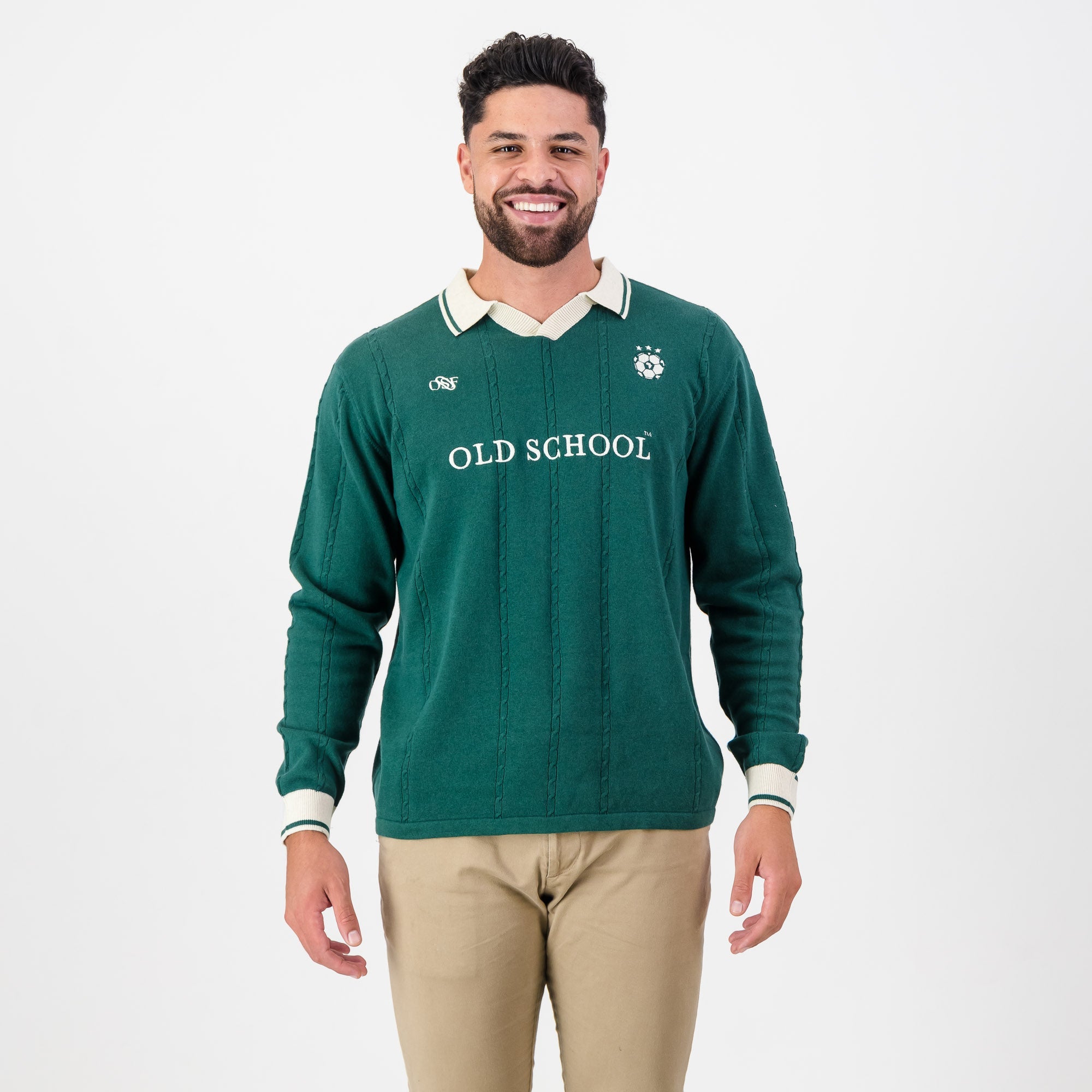 Old School Football LS Knit - OS Green - Old School