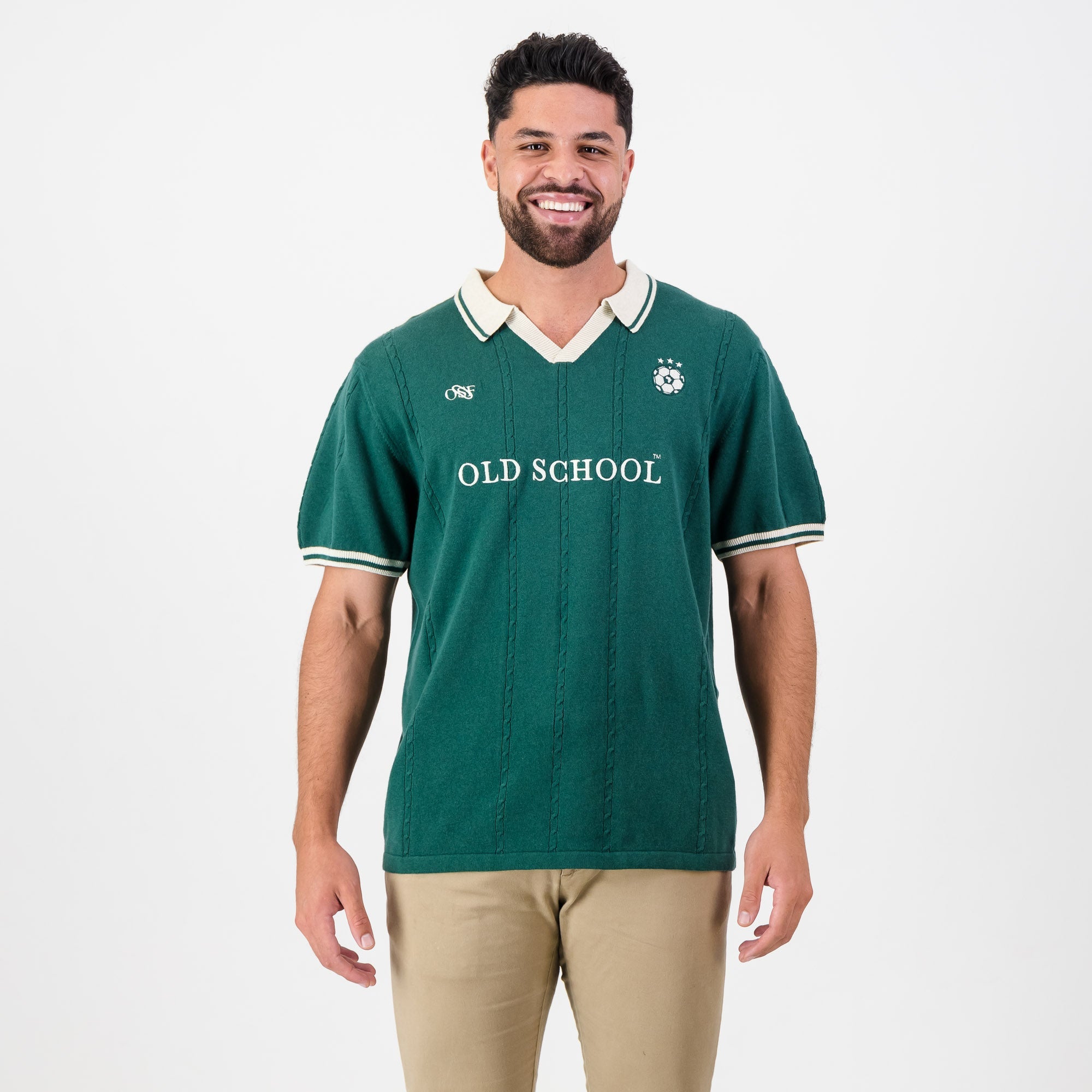 Old School Football SS Knit - OS Green - Old School
