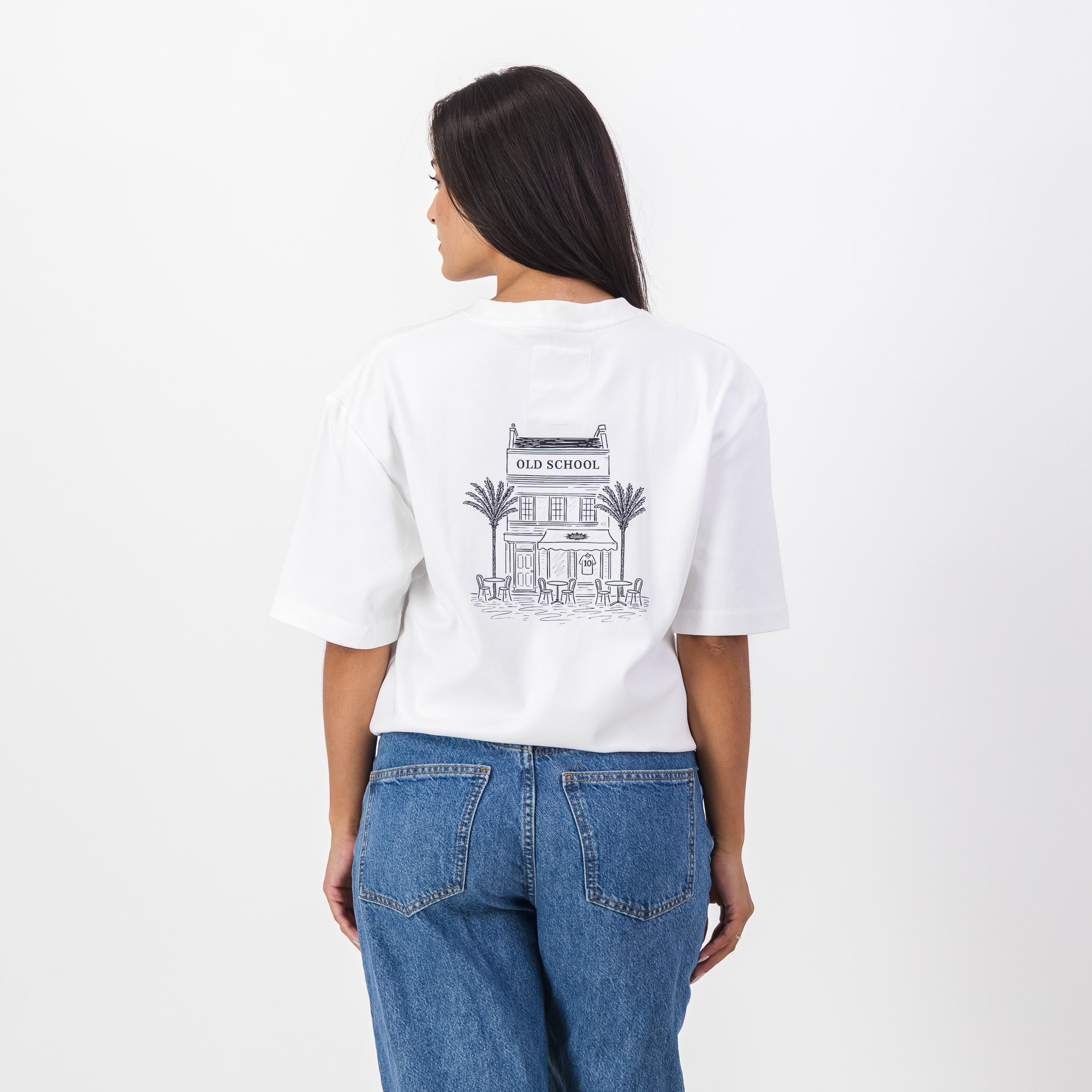 Old School Leisure Clubhouse Boxy Tee White - Old School