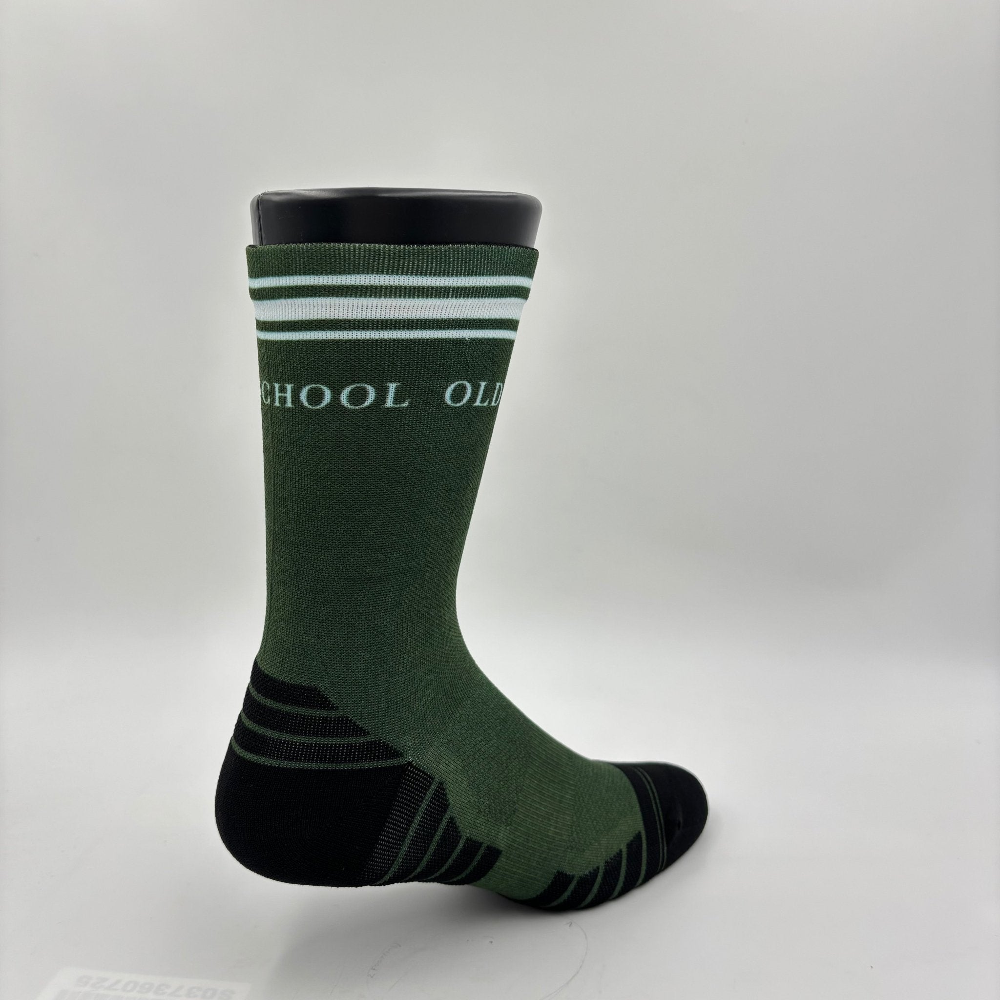 Old School Leisure Heritage Stripe Crew Sock – Forest Green - Old School