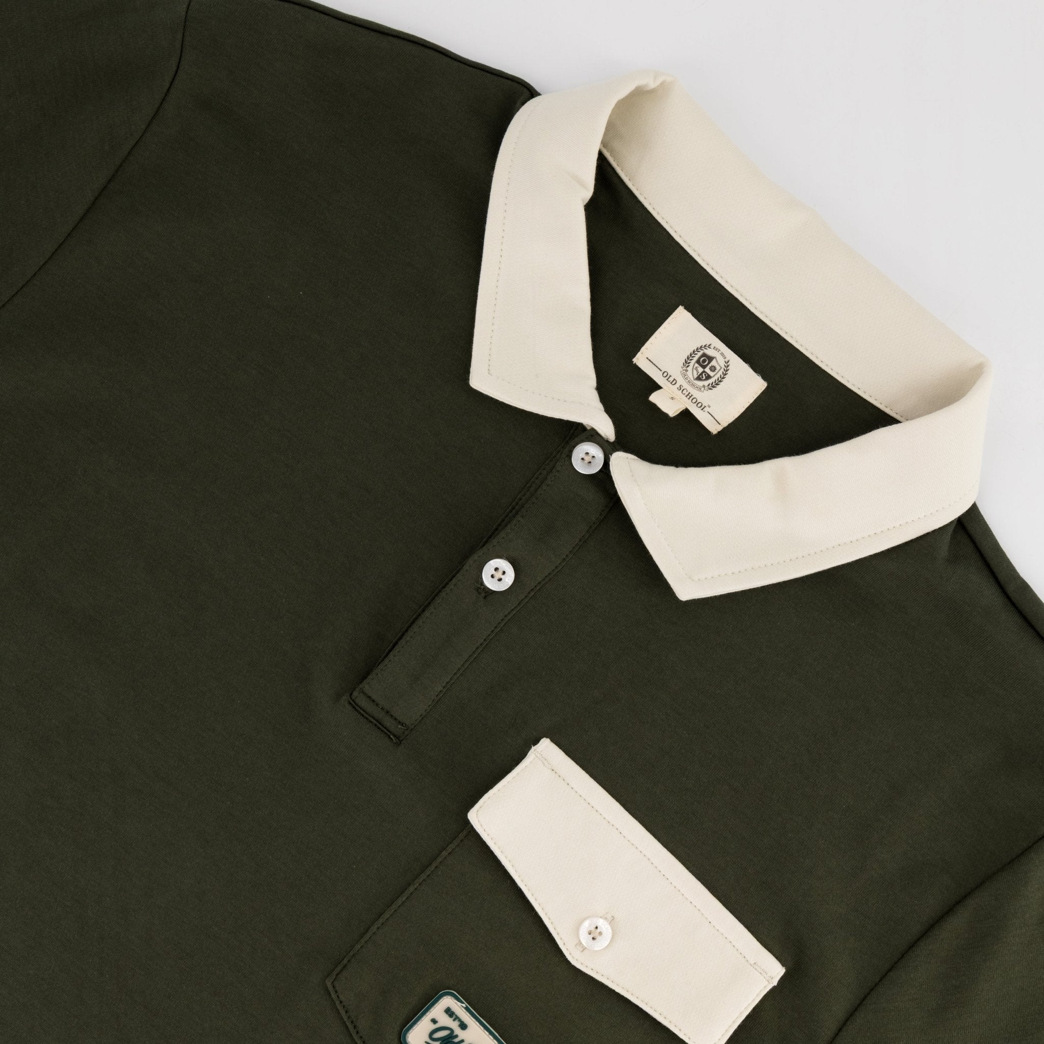 Old School Leisure Pocket SS Polo Green - Old School