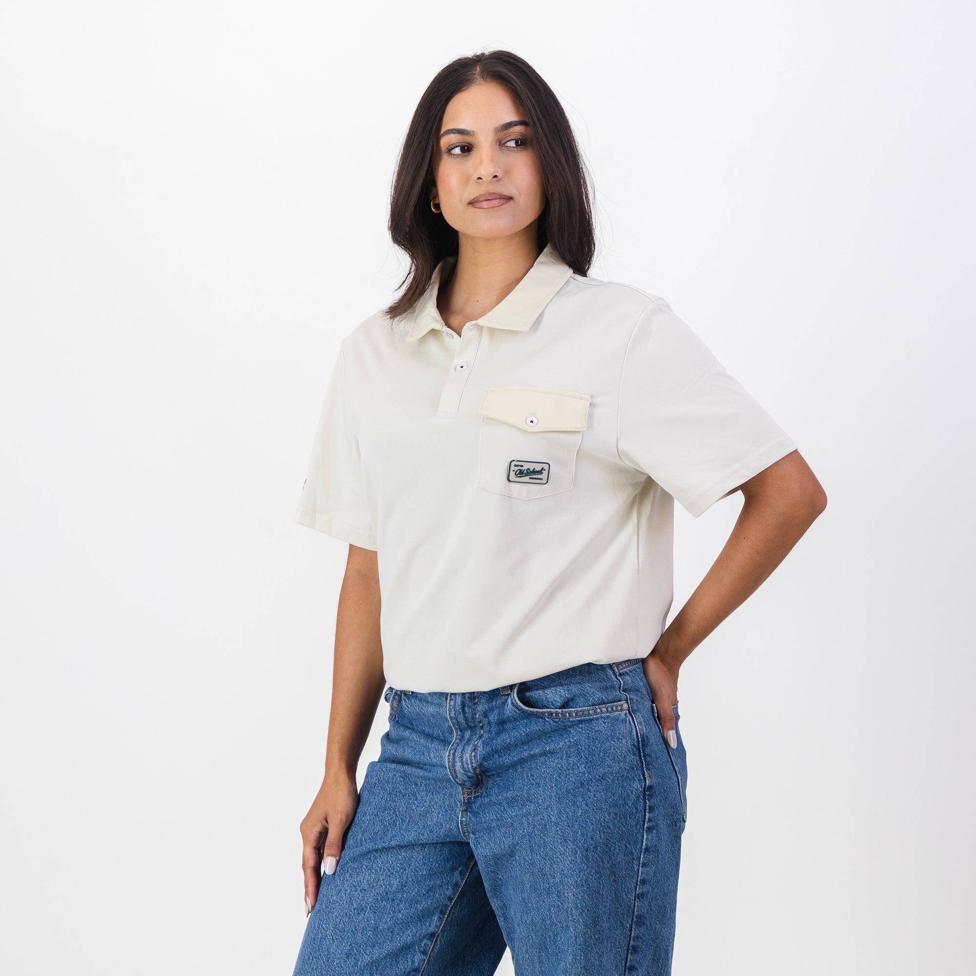 Old School Leisure Pocket SS Polo Ivory - Old School