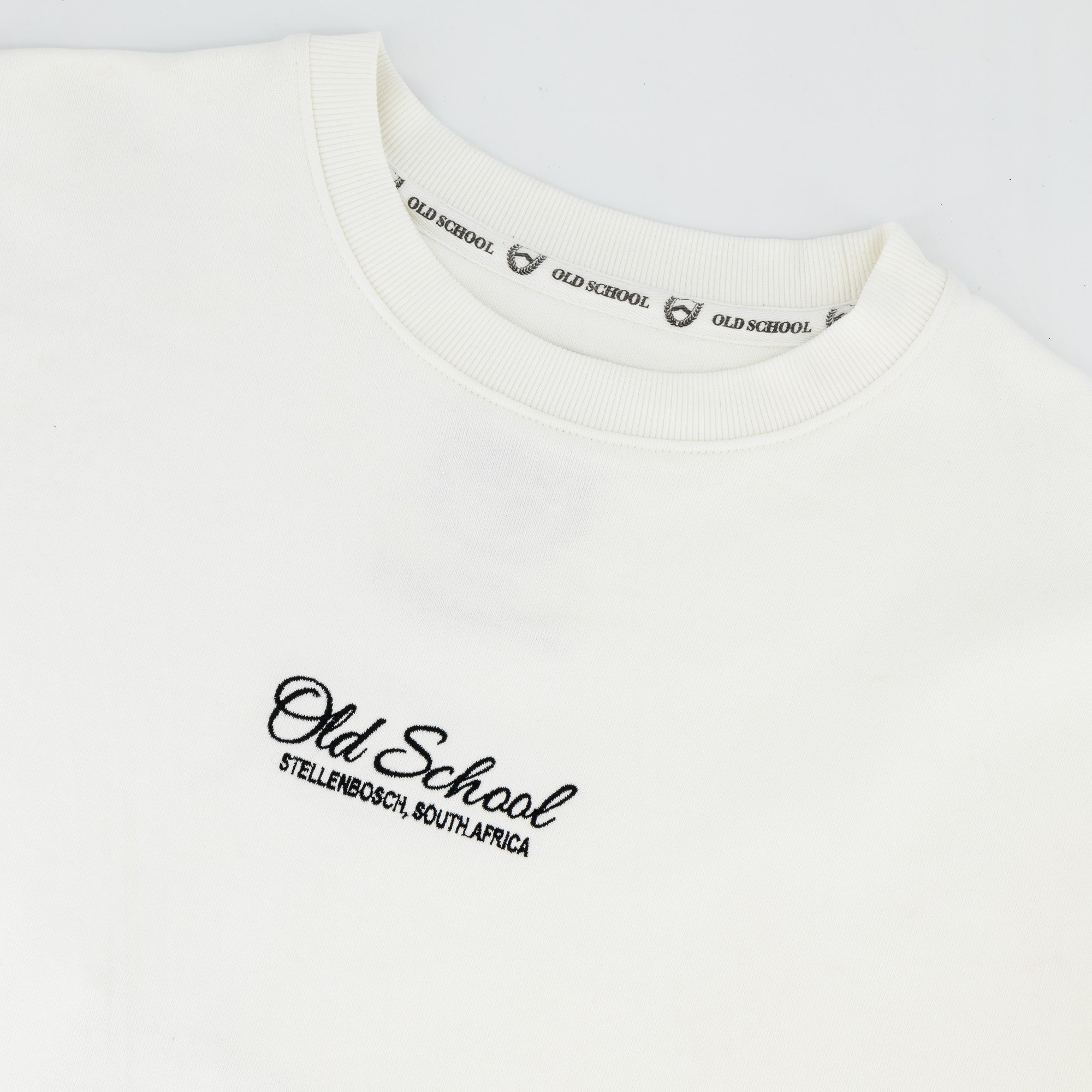 Old School Script Crew Sweat - Cloud Dancer - Old School