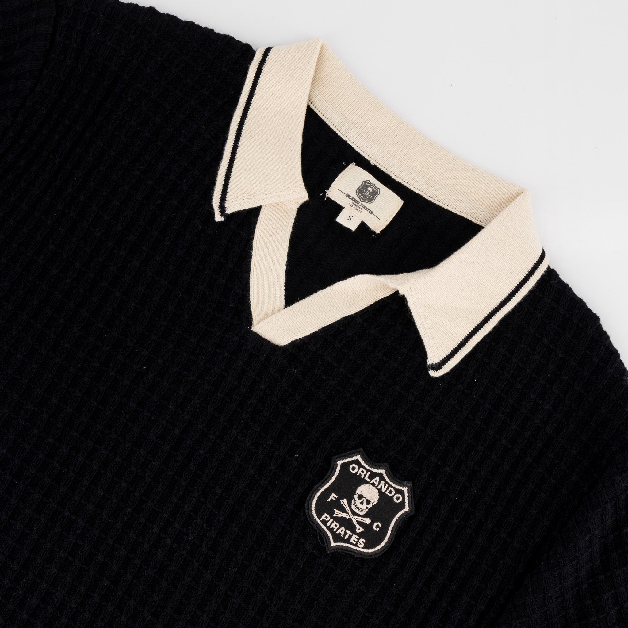 Orlando Pirates Basket Weave SS Knit Jersey - Black - Old School