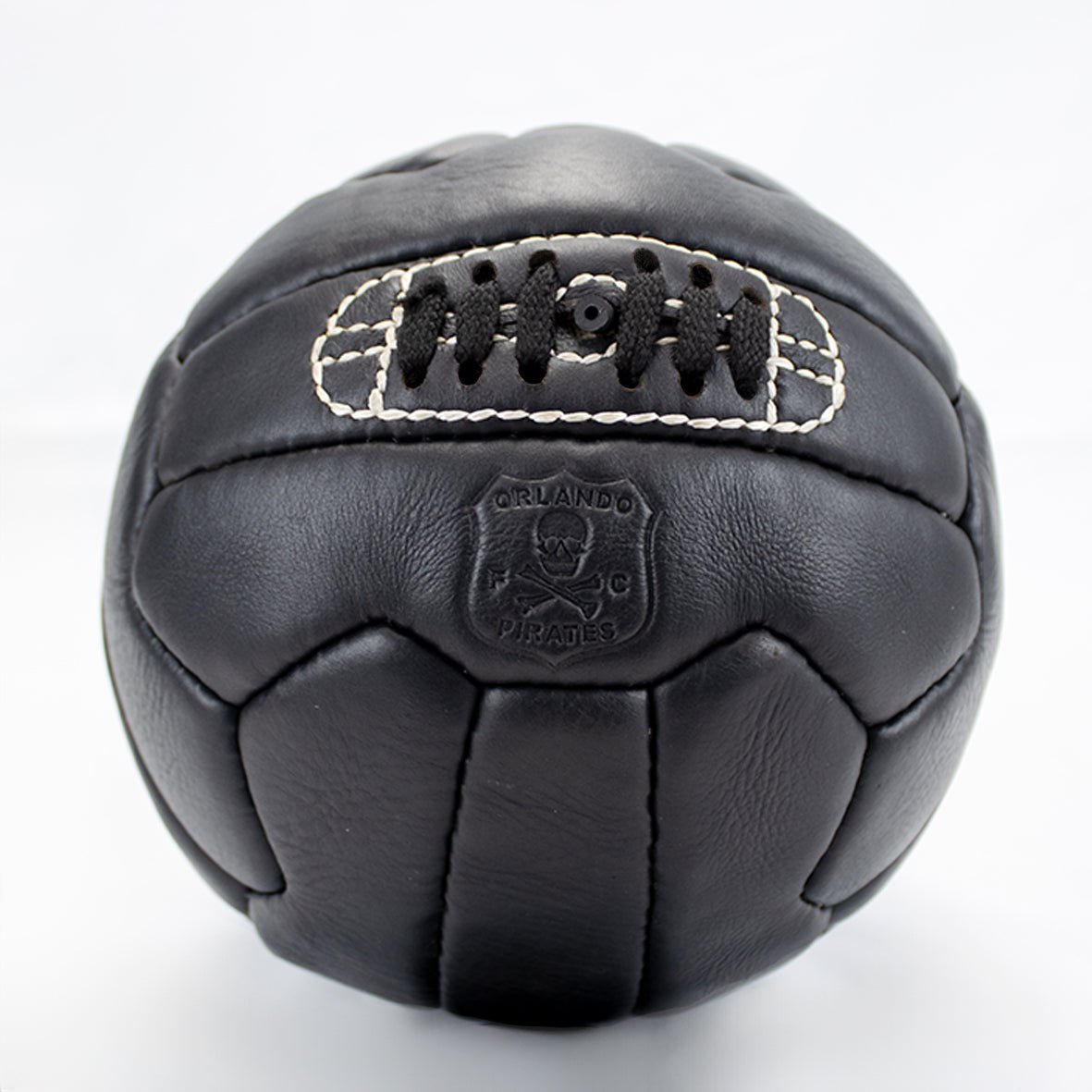 Orlando Pirates Leather Soccer Ball - Black - Old School