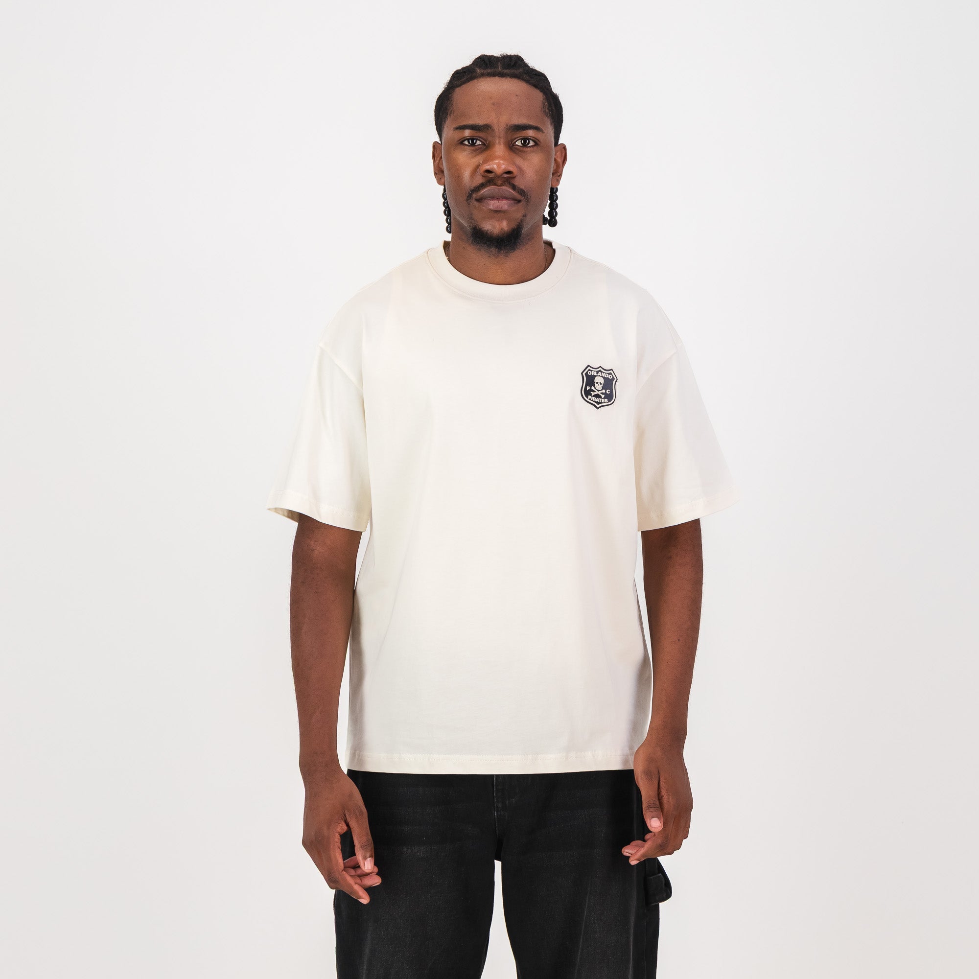 Orlando Pirates Quirky Boxy Tee - Ivory - Old School