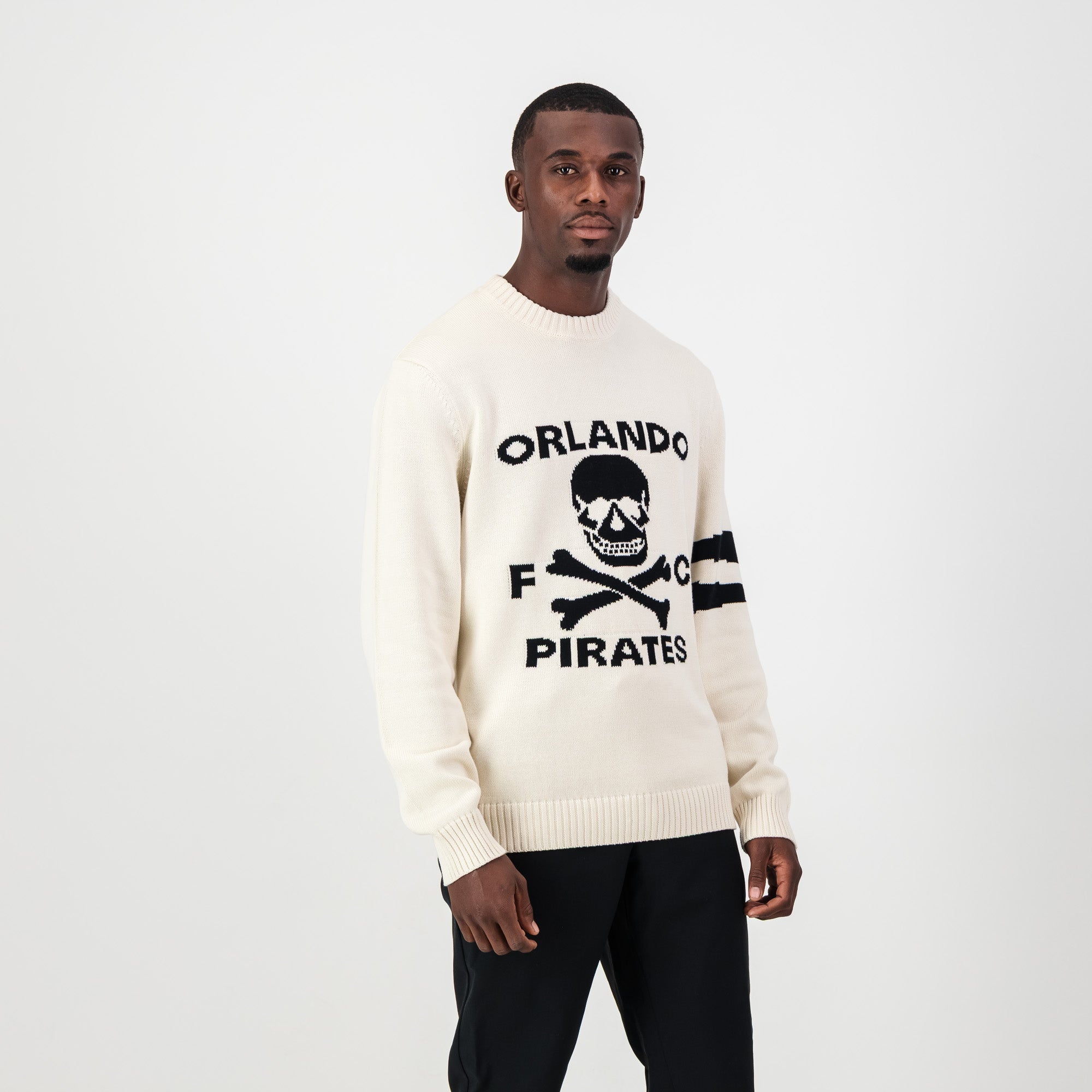 Orlando Pirates Xbone Crew Knit LS Jersey - Ivory - Old School