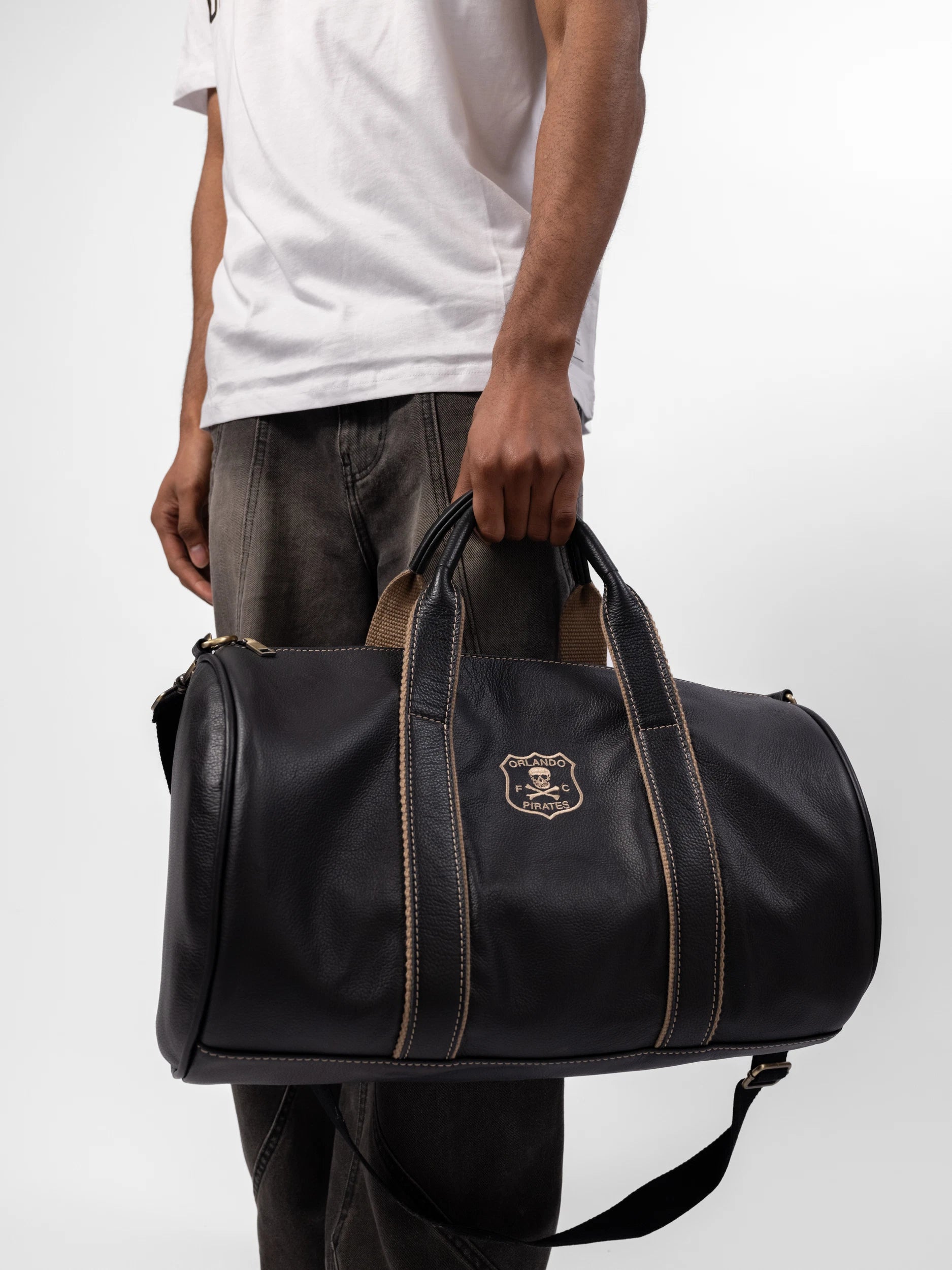 Orlando Pirates Leather Duffel Bag Black