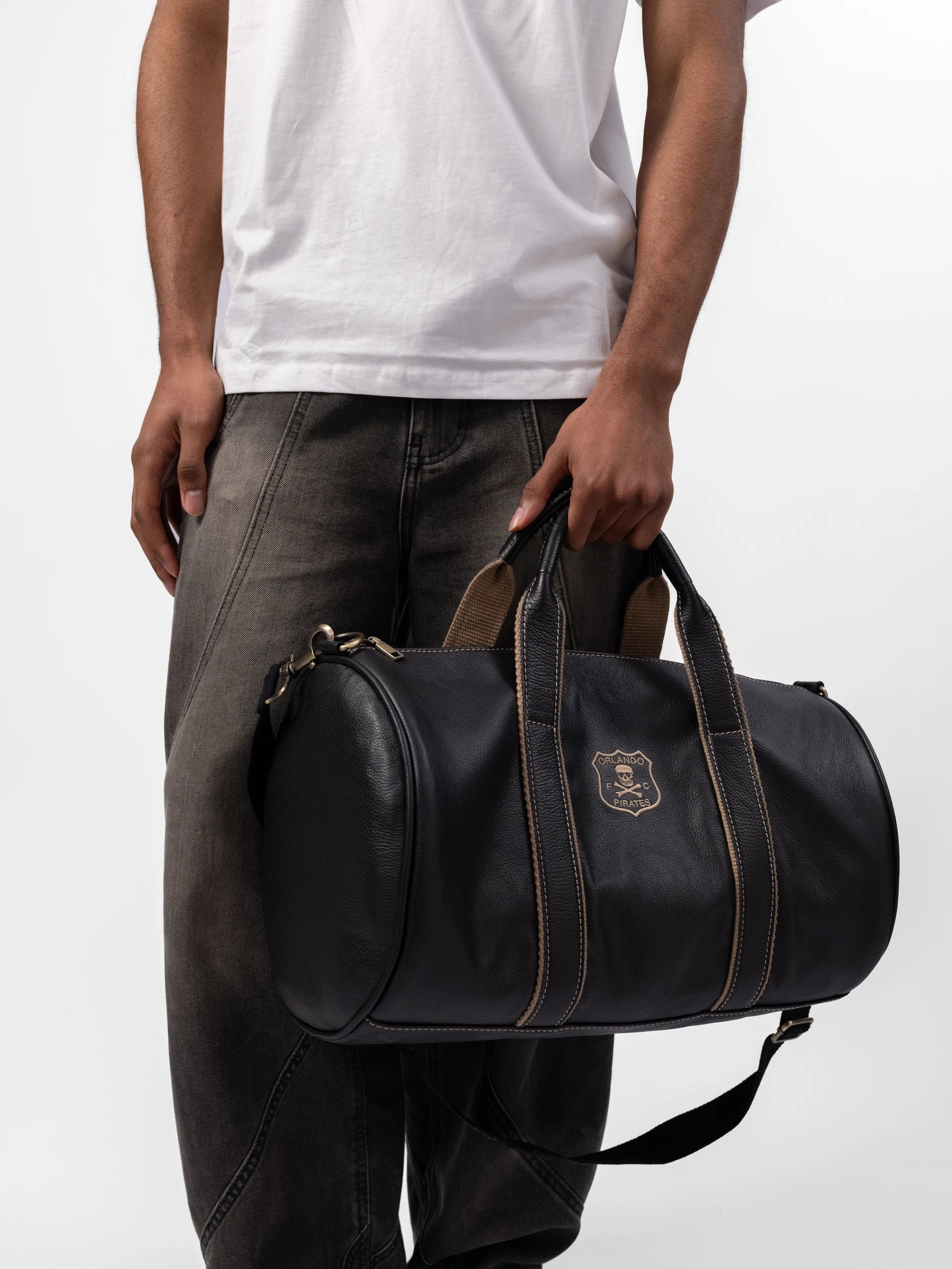 Orlando Pirates Leather Duffel Bag Black