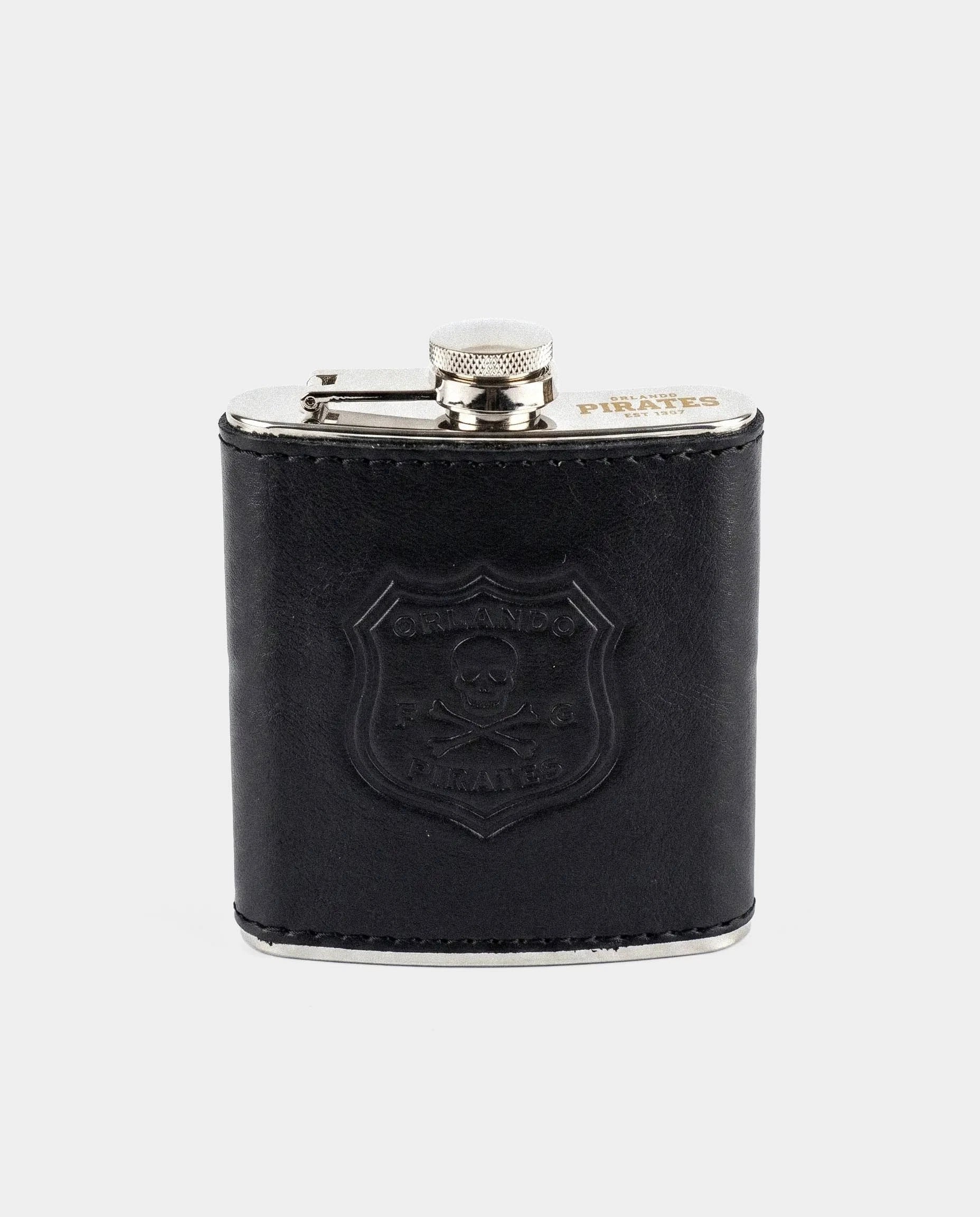 Orlando Pirates Leather Hip Flask Black