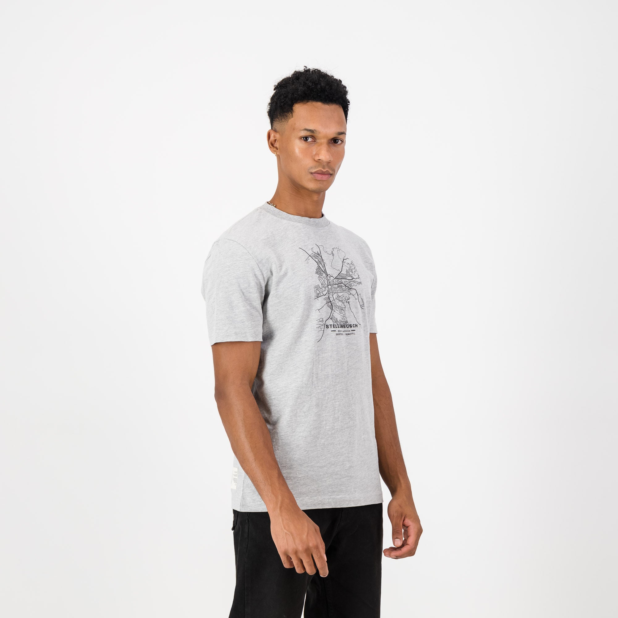 OS Stellenbosch Crew Tee - Grey Melange - Old School