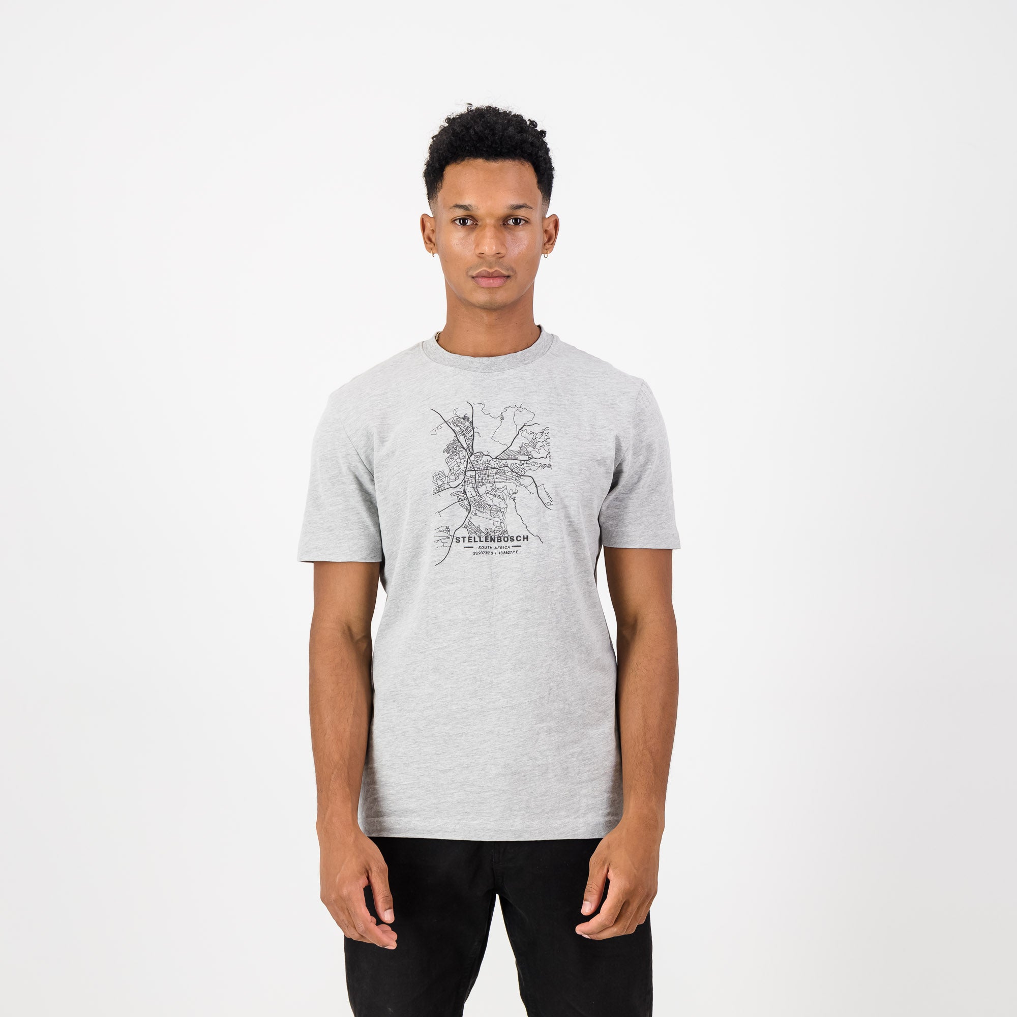 OS Stellenbosch Crew Tee - Grey Melange - Old School