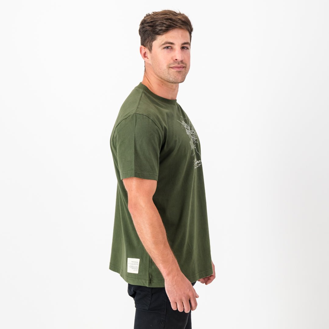 OS Stellies crew tee - millitary olive - Old School