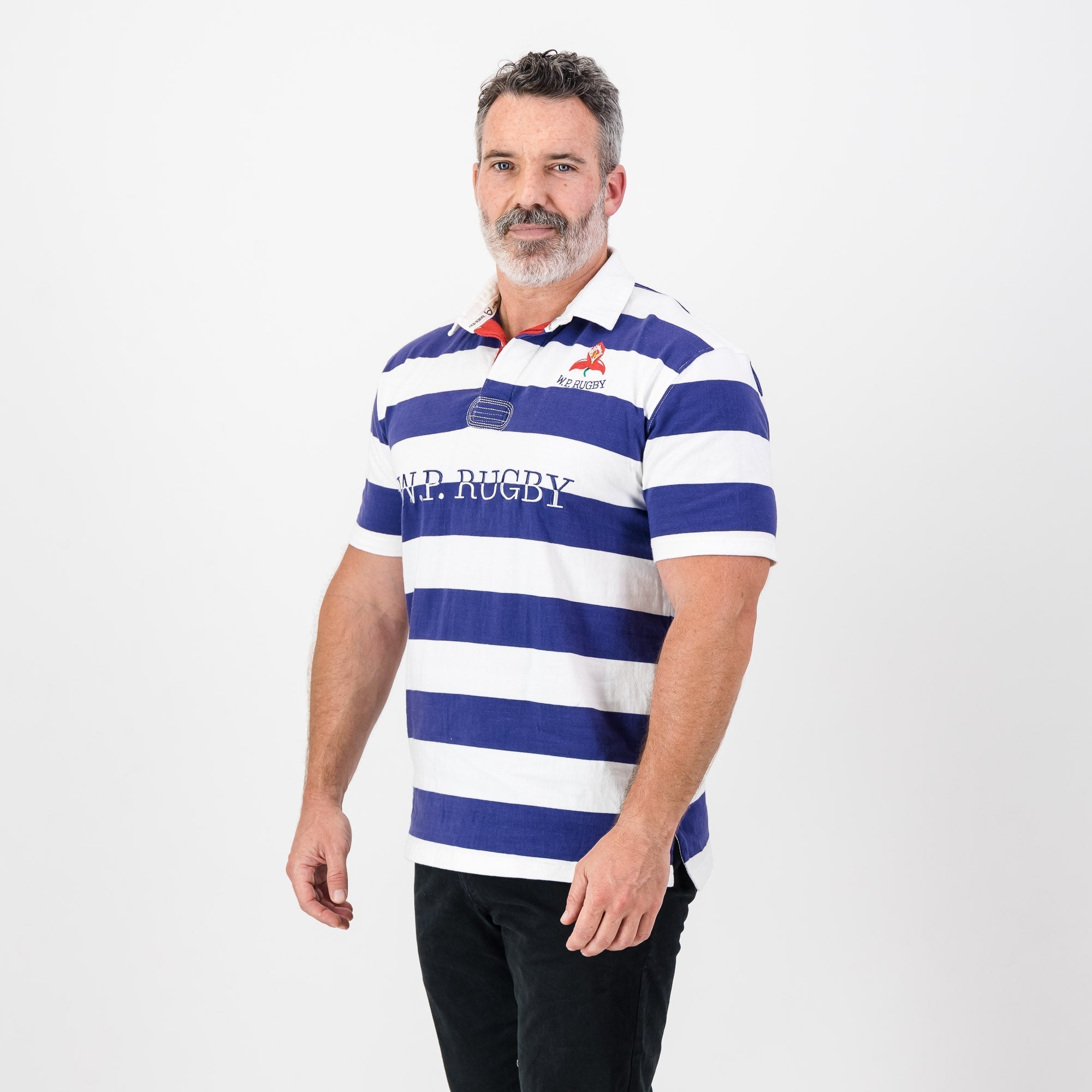 Provincial WP Stripe LS Rugby Jersey - White - Old School