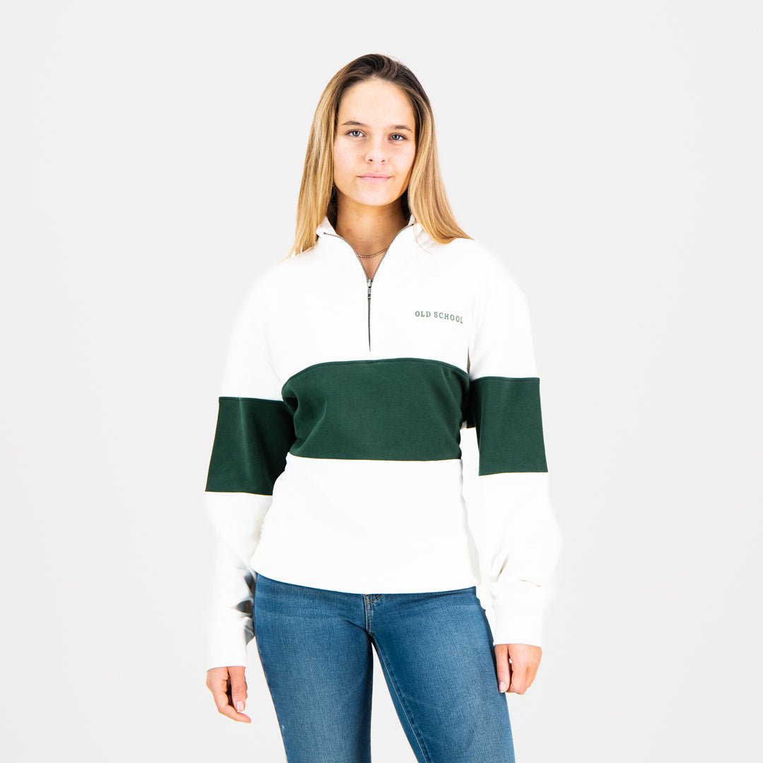 Quarter Zip Sweater - Green - Old School