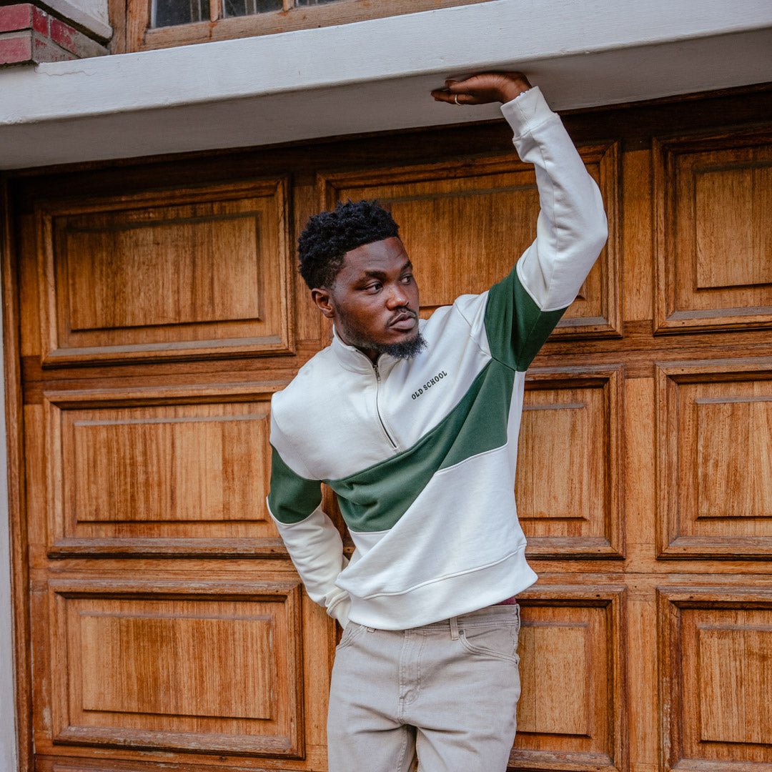 Quarter Zip Sweater - Green - Old School