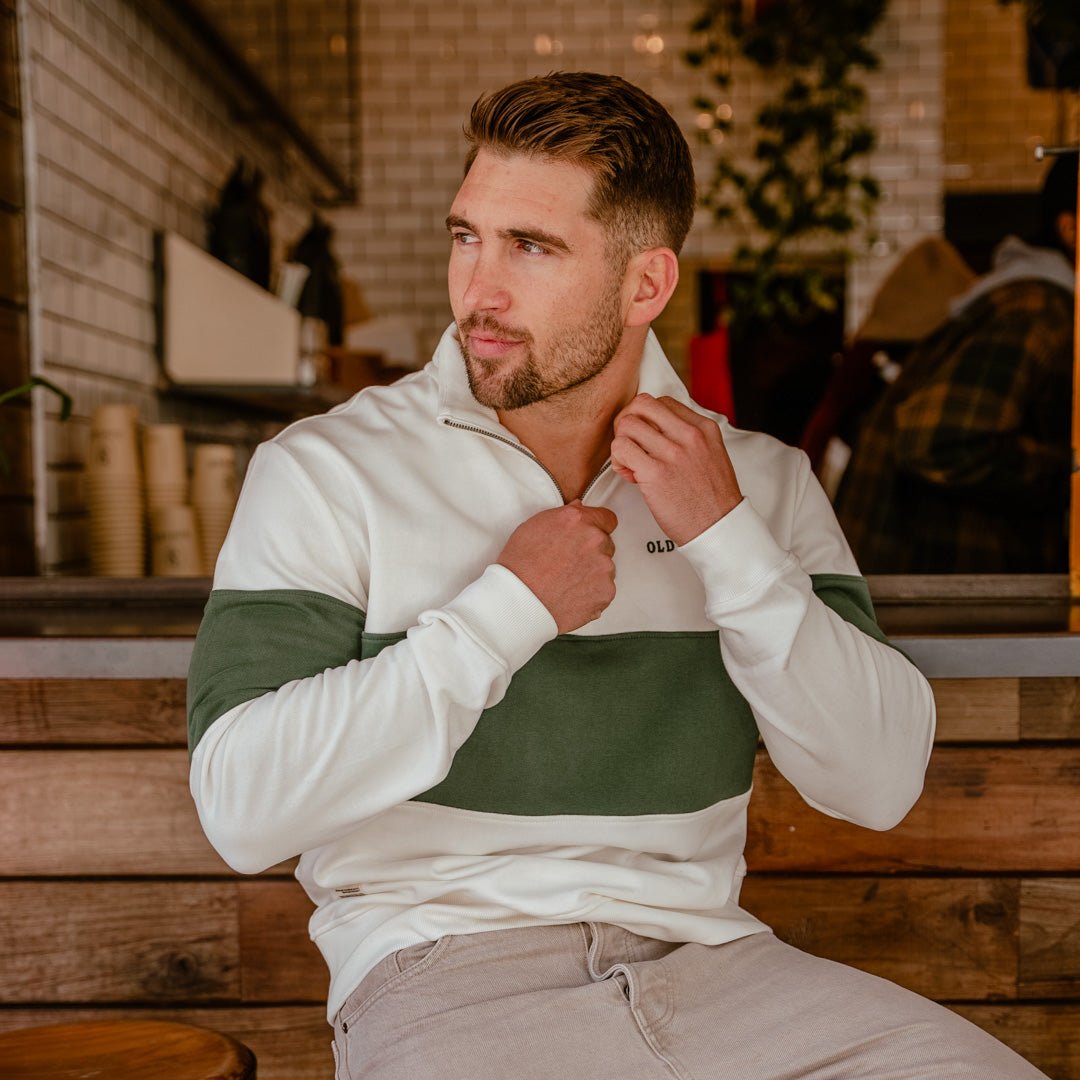 Quarter Zip Sweater - Green - Old School