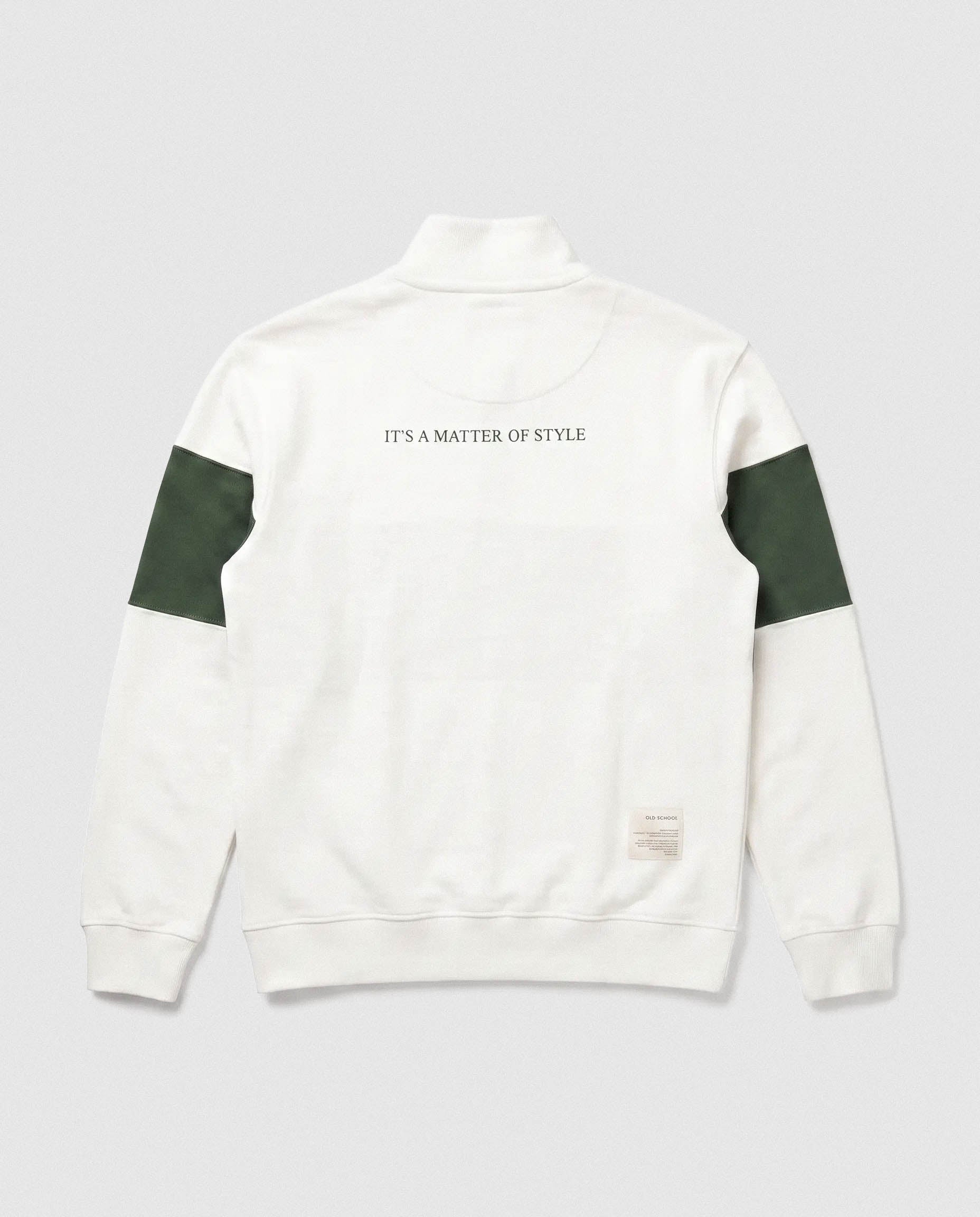 Schools Wag 'n Bietjie Quarter Zip Sweat Panel Green White