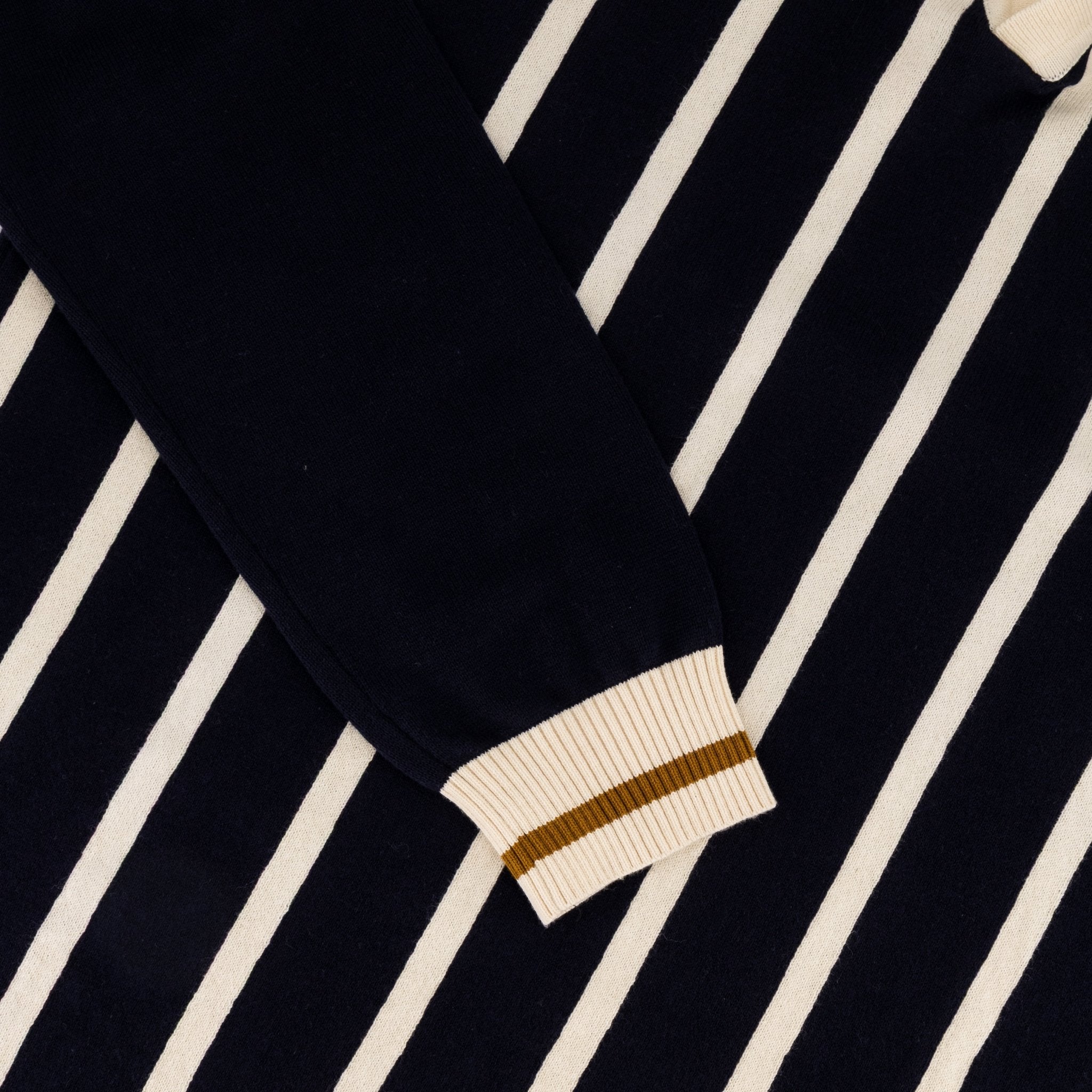 Real Madrid Stripe LS Knit Jersey - Navy - Old School