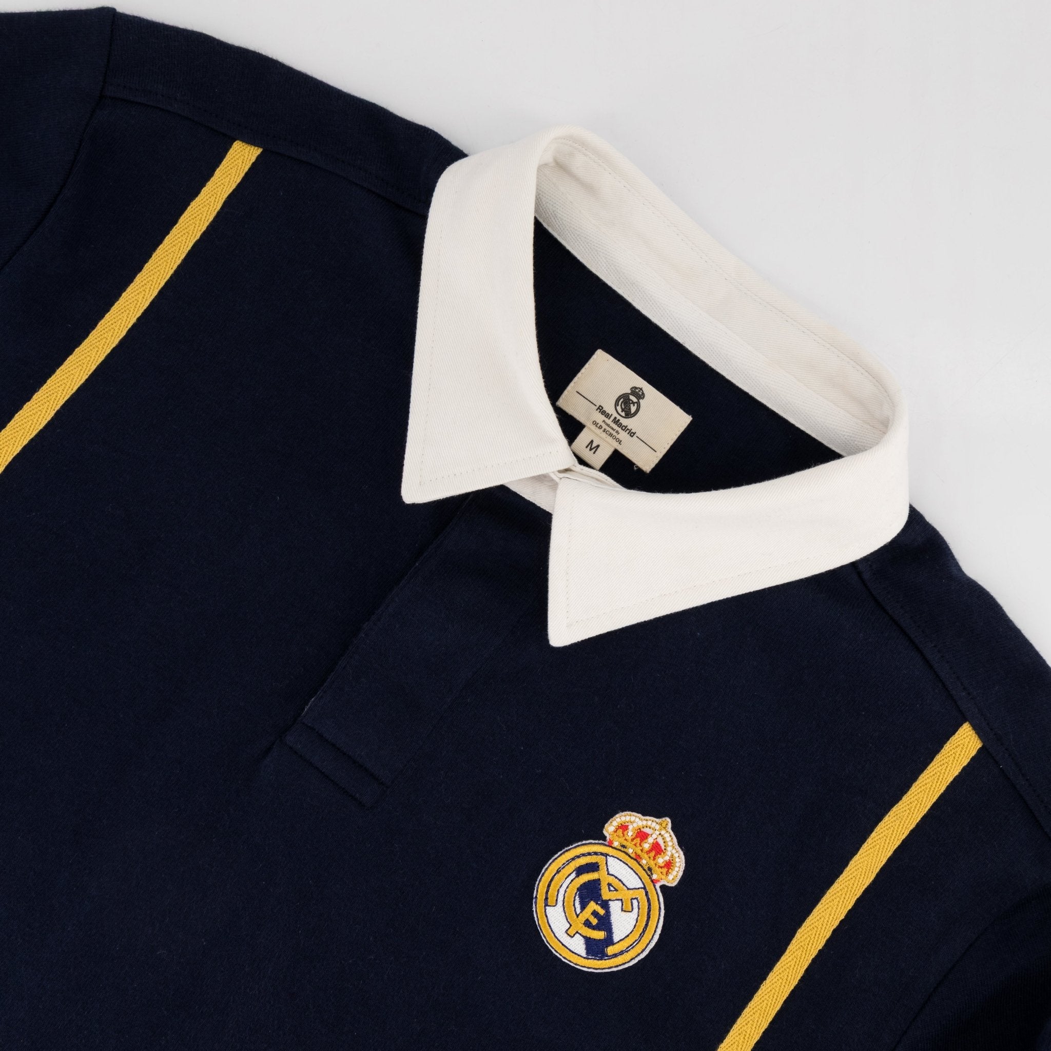 Real Madrid Twill Tape Detail SS Rugby Polo - Navy - Old School
