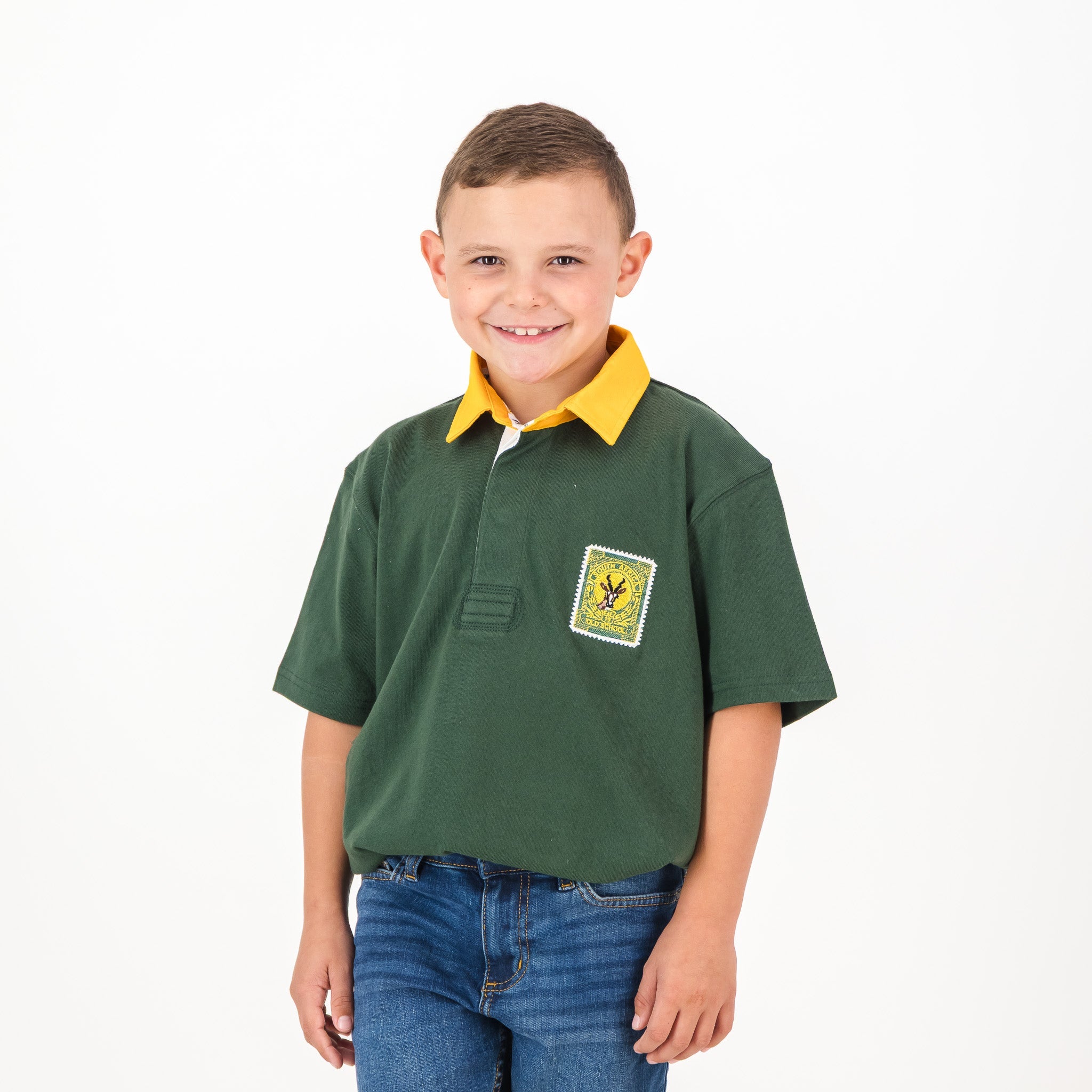 SA Supporters Kids Tops Kids SS Rugby Jersey GG Eb - Old School