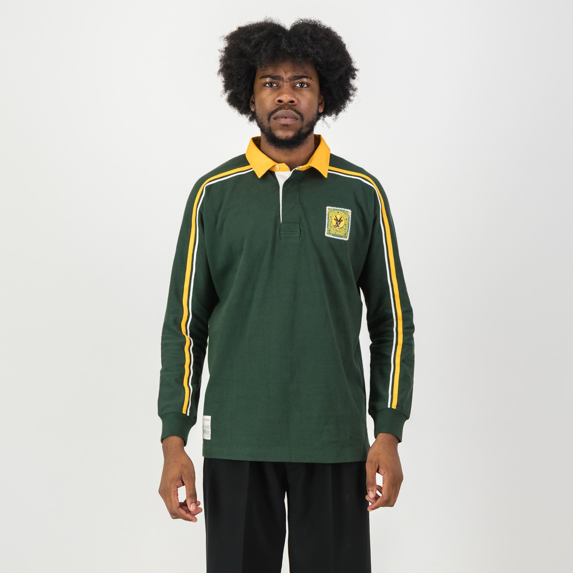 SA Supporters Styled LS Rugby Jersey - OS Green - Old School